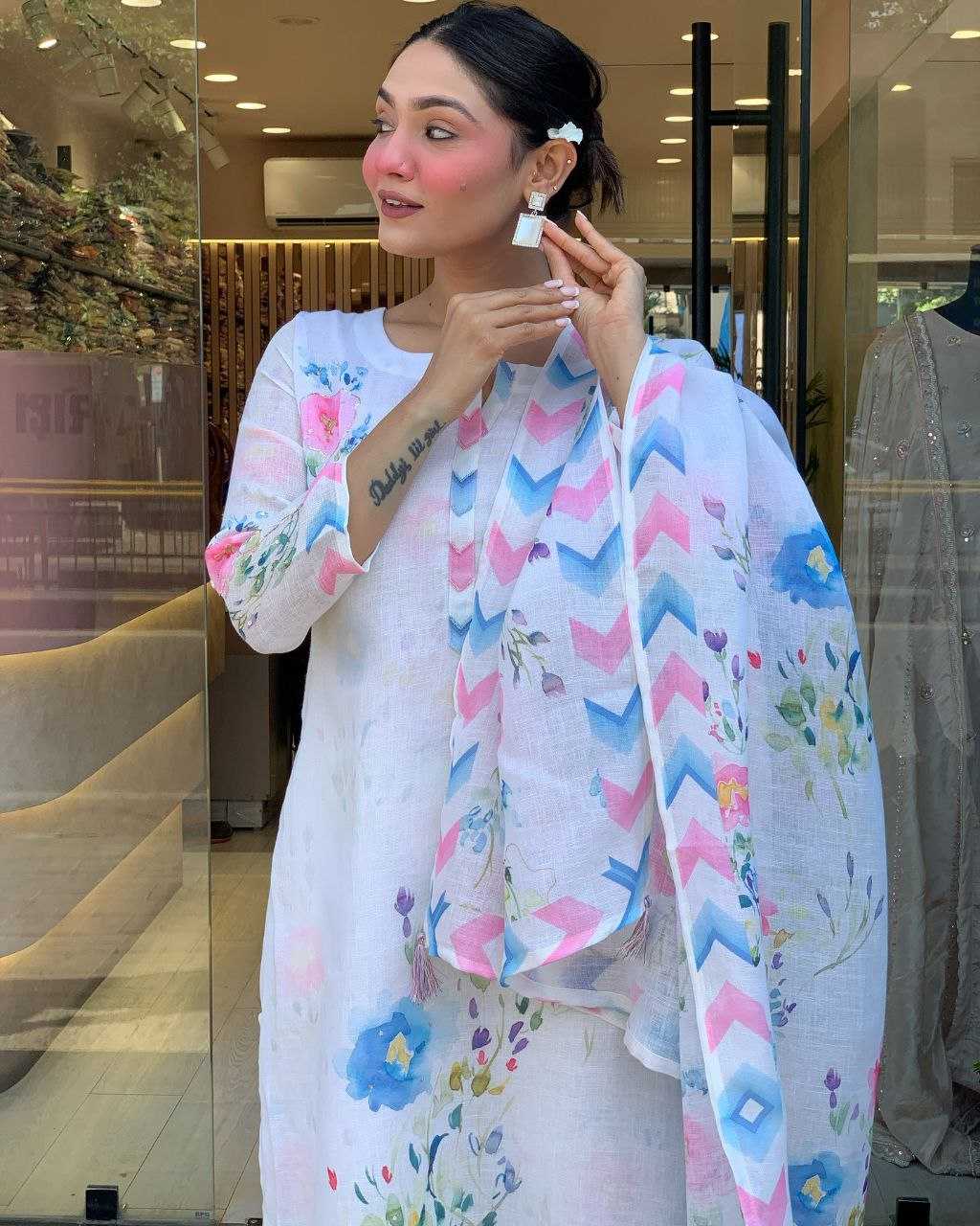 Ynf Pure Linen RIN217 327 Suits & Dresses Wedding Collections Festive Collections Wholesale Designer dresses Printed Dresses Wedding Outfits Manufacturer