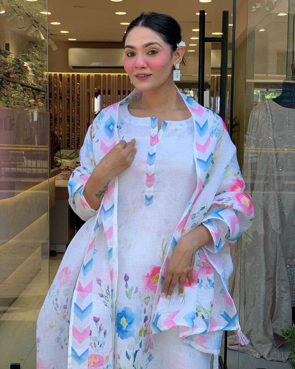 Ynf Pure Linen RIN217 327 Suits & Dresses Wedding Collections Festive Collections Wholesale Designer dresses Printed Dresses Wedding Outfits Manufacturer