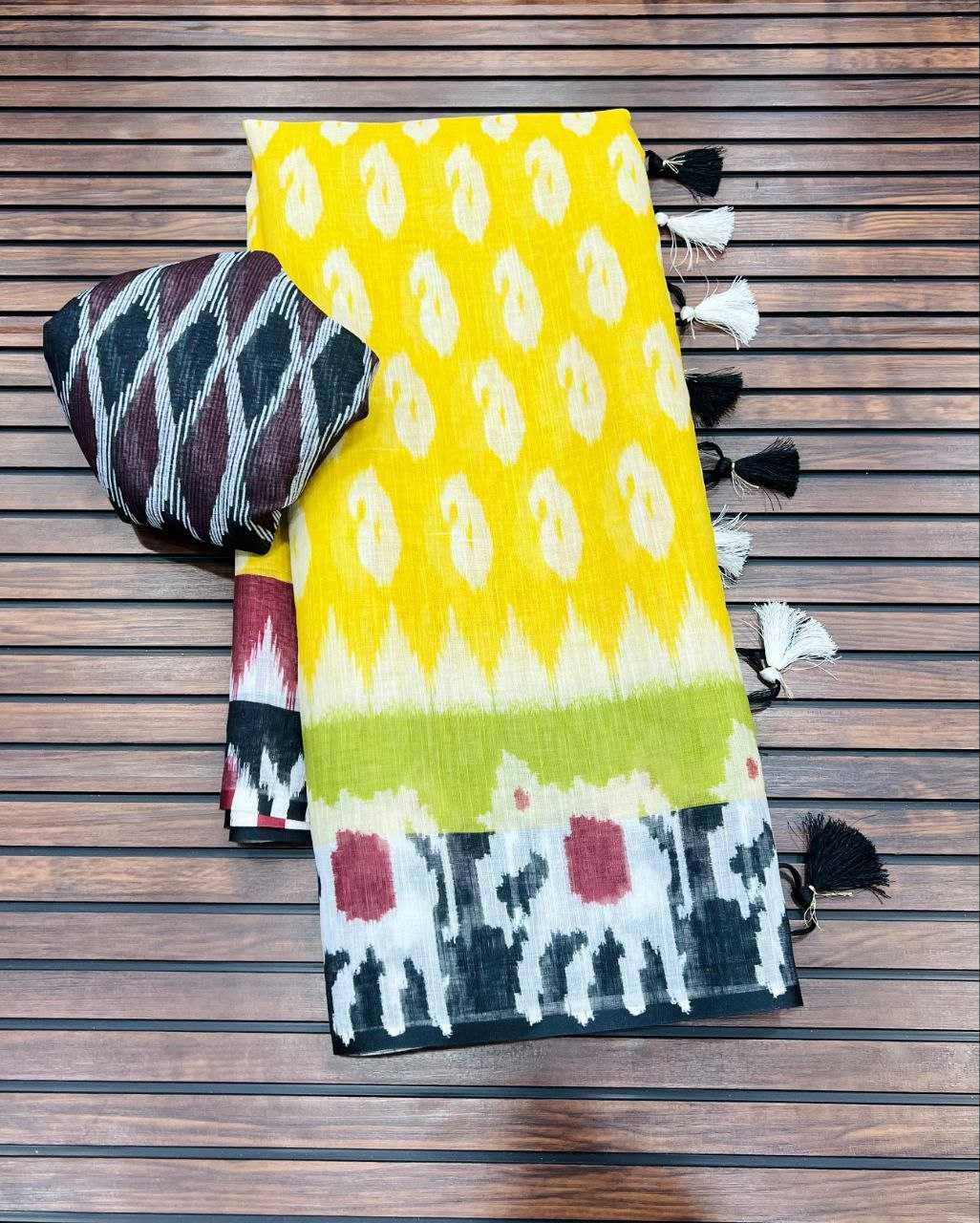 Ynf Pure Linen RIN225 916 Sarees Wedding Collections Festive Collections Wholesale Printed Sarees Cotton Linen Sarees Sarees With Blouse Manufacturer