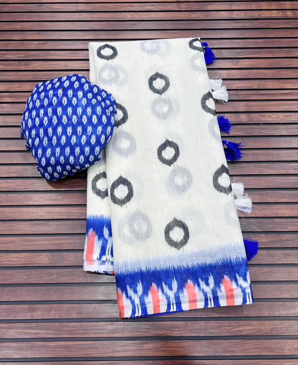 Ynf Pure Linen RIN225 916 Sarees Wedding Collections Festive Collections Wholesale Printed Sarees Cotton Linen Sarees Sarees With Blouse Manufacturer