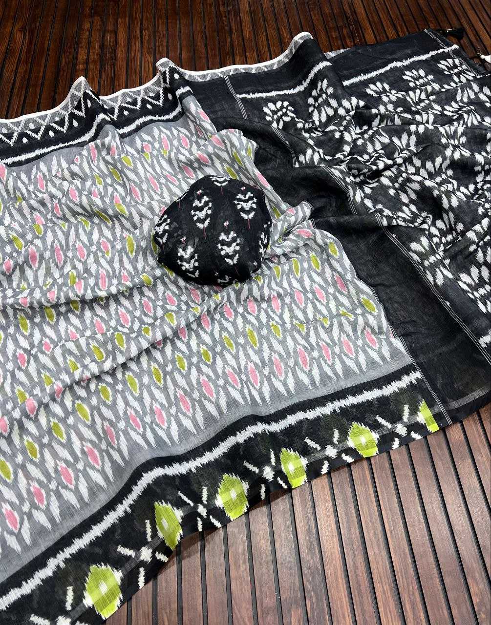 Ynf Pure Linen RIN225 916 Sarees Wedding Collections Festive Collections Wholesale Printed Sarees Cotton Linen Sarees Sarees With Blouse Manufacturer