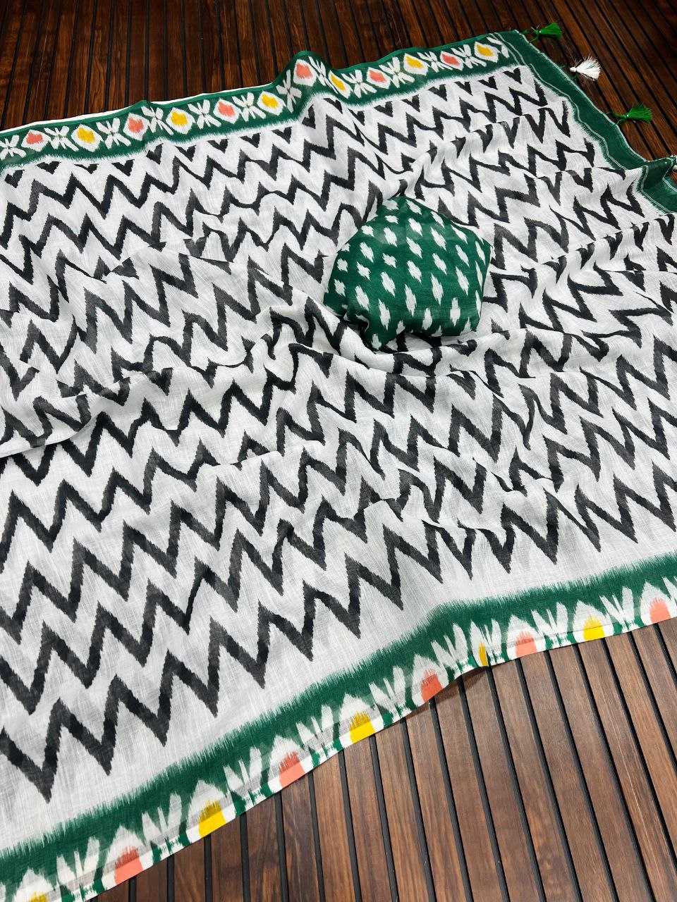 Ynf Pure Linen RIN225 916 Sarees Wedding Collections Festive Collections Wholesale Printed Sarees Cotton Linen Sarees Sarees With Blouse Manufacturer