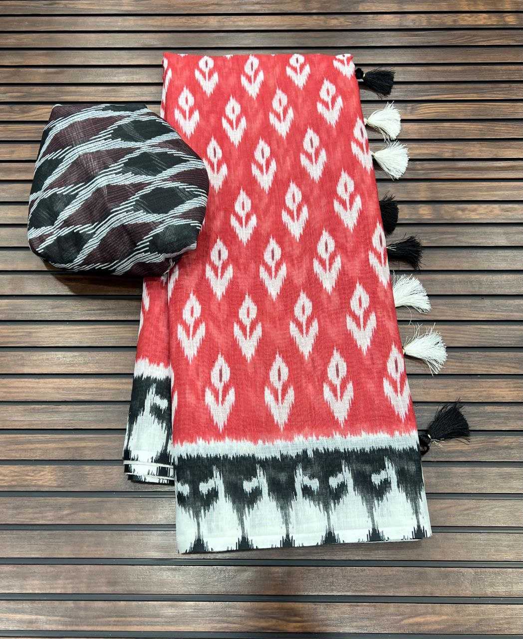 Ynf Pure Linen RIN225 916 Sarees Wedding Collections Festive Collections Wholesale Printed Sarees Cotton Linen Sarees Sarees With Blouse Manufacturer