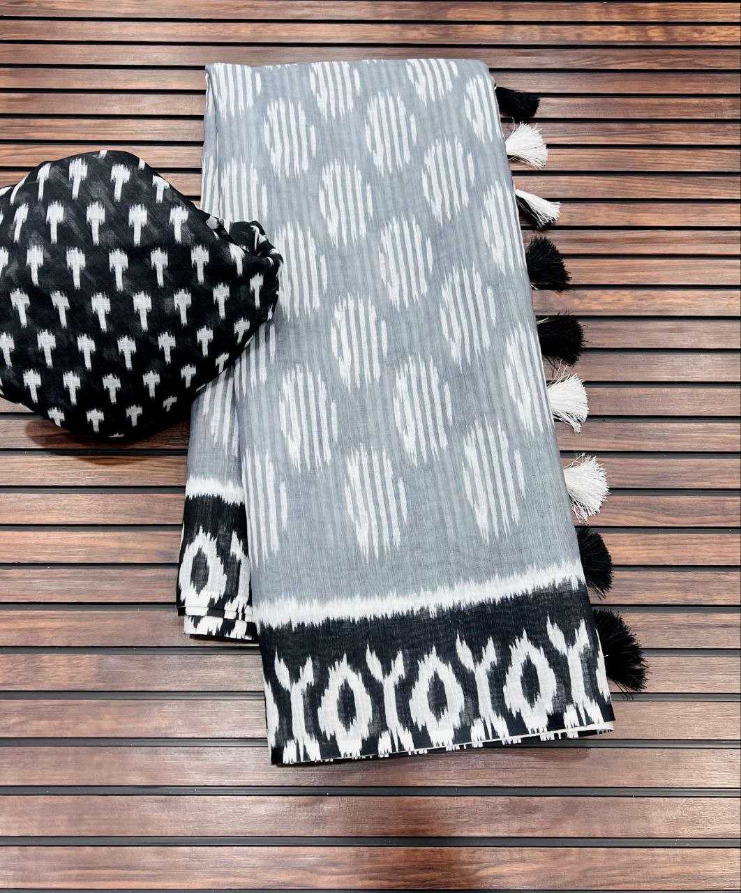Ynf Pure Linen RIN225 916 Sarees Wedding Collections Festive Collections Wholesale Printed Sarees Cotton Linen Sarees Sarees With Blouse Manufacturer