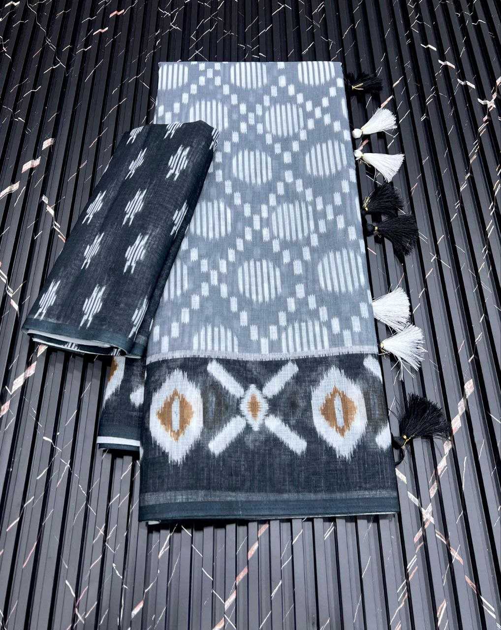 Ynf Pure Linen RIN225 931 Sarees Wedding Collections Festive Collections Wholesale Printed Sarees Linen Sarees Sarees With Blouse Manufacturer