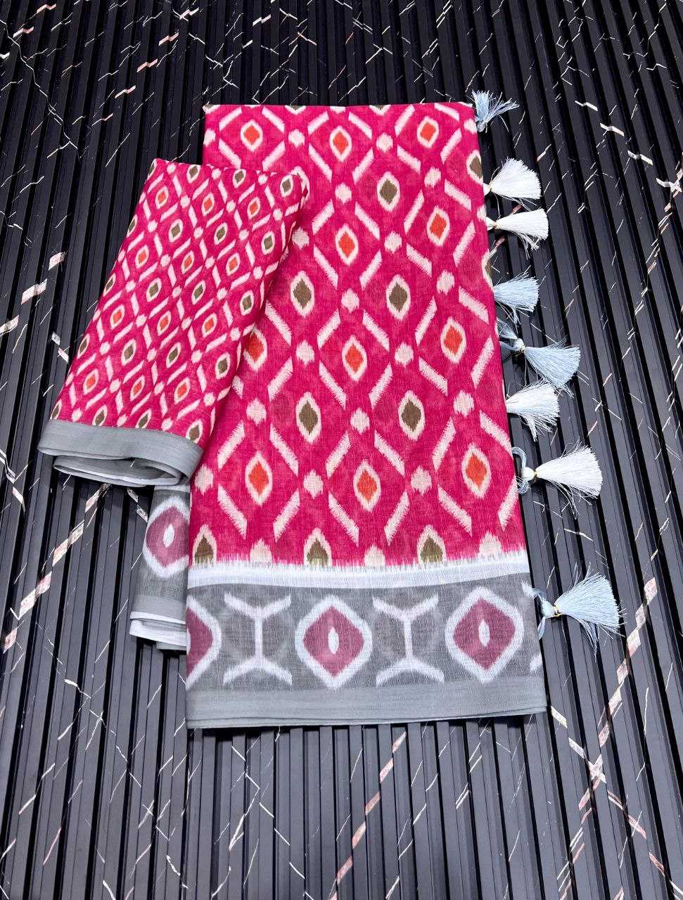 Ynf Pure Linen RIN225 931 Sarees Wedding Collections Festive Collections Wholesale Printed Sarees Linen Sarees Sarees With Blouse Manufacturer