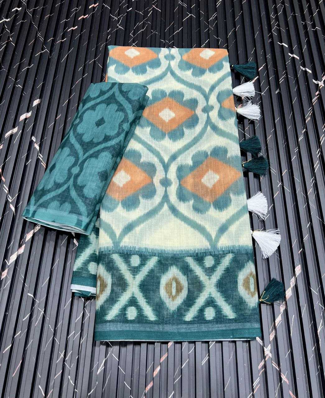 Ynf Pure Linen RIN225 931 Sarees Wedding Collections Festive Collections Wholesale Printed Sarees Linen Sarees Sarees With Blouse Manufacturer