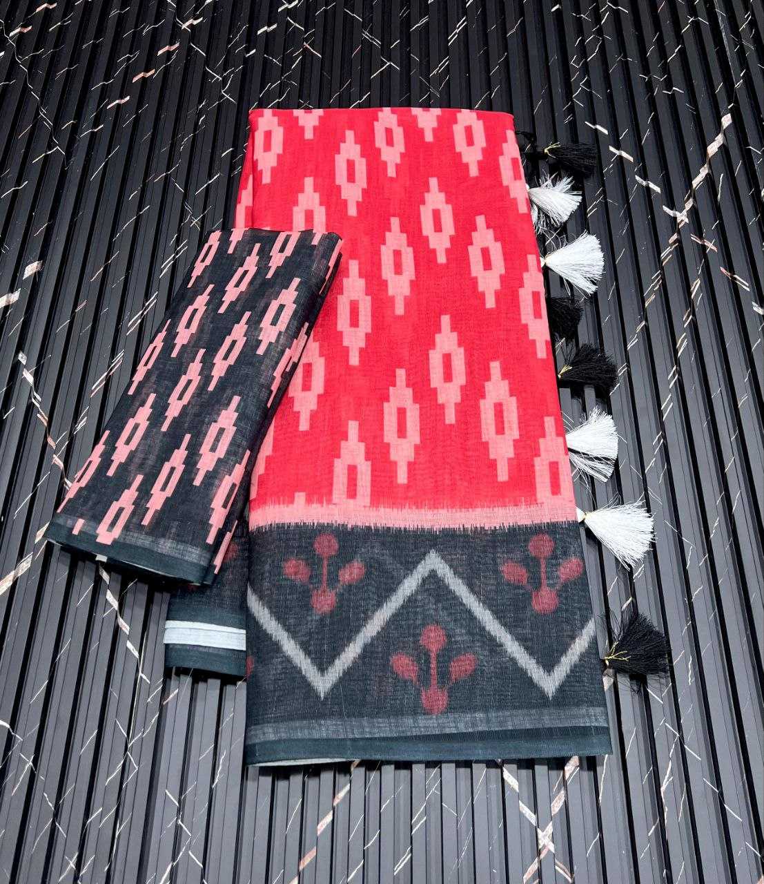 Ynf Pure Linen RIN225 931 Sarees Wedding Collections Festive Collections Wholesale Printed Sarees Linen Sarees Sarees With Blouse Manufacturer