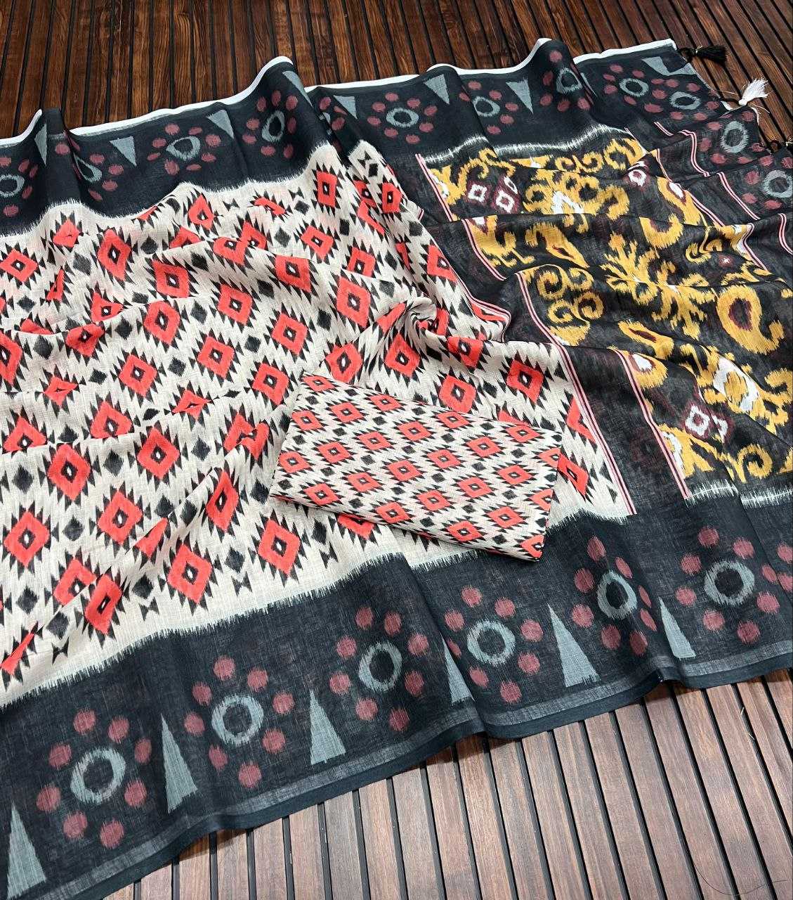 Ynf Pure Linen RIN225 935 Sarees Wedding Collections Festive Collections Wholesale Printed Sarees Linen Sarees Sarees With Blouse Manufacturer