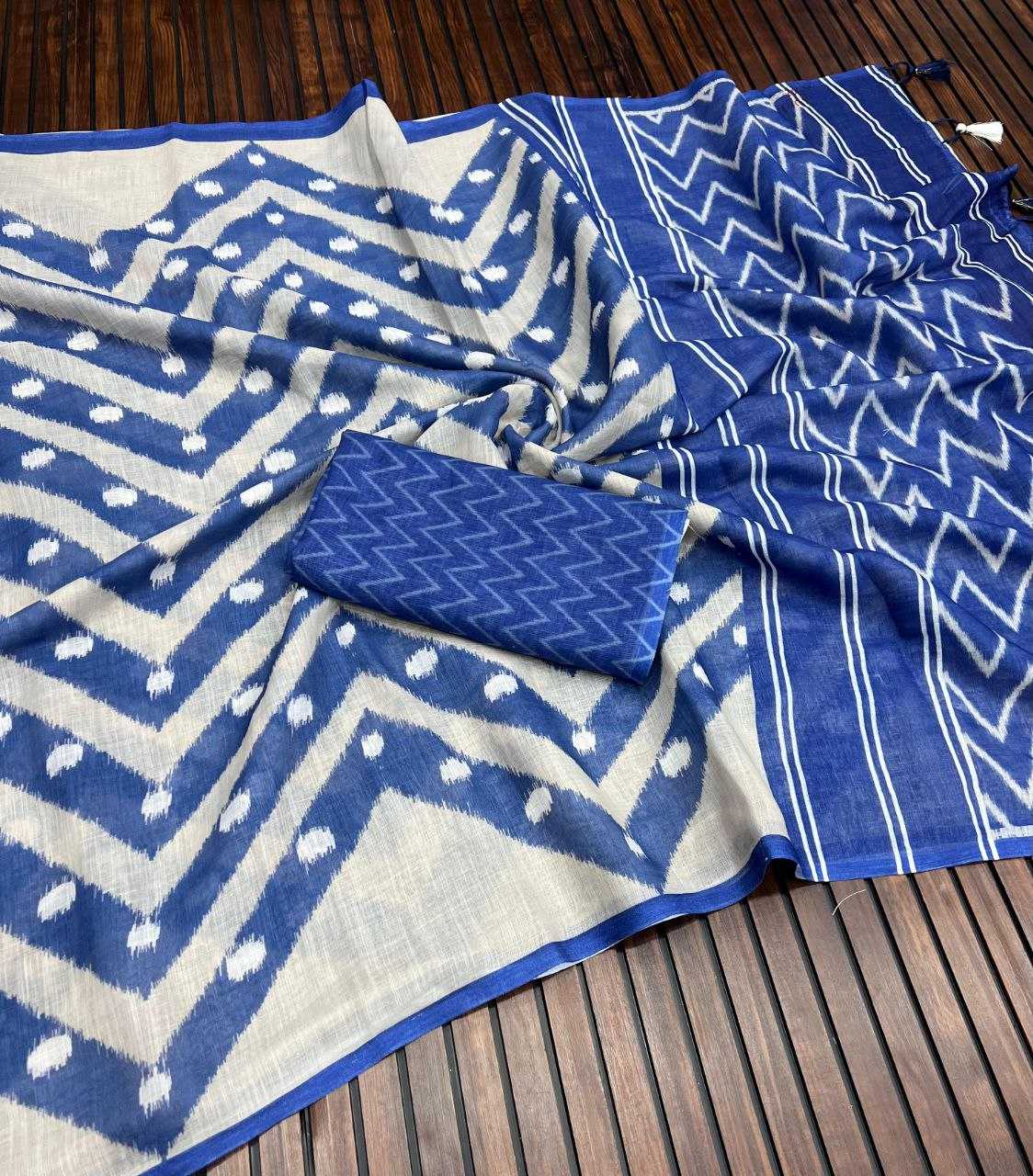 Ynf Pure Linen RIN225 935 Sarees Wedding Collections Festive Collections Wholesale Printed Sarees Linen Sarees Sarees With Blouse Manufacturer