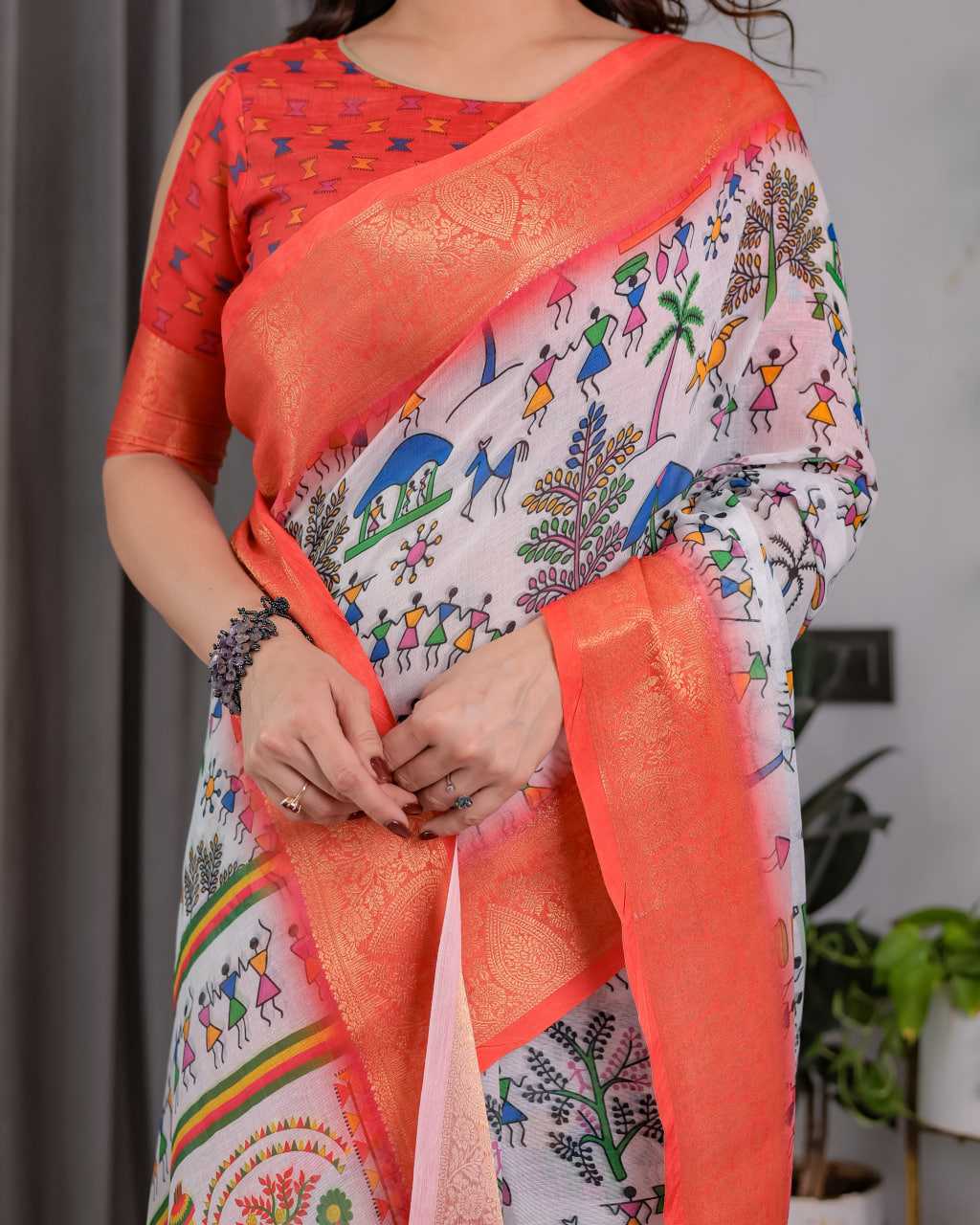 Ynf Pure Linen RIN231 IDEAL Sarees Wedding Collections Festive Collections Wholesale Printed Sarees Zari Border Sarees Sarees With Blouse Manufacturer