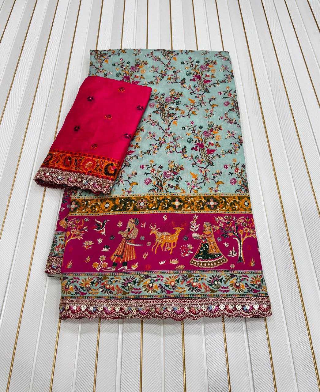 Ynf Pure Pashmina RIN225 938 Silk Sarees Wedding Collections Festive Collections Wholesale Zari Border Silk Sarees Embroidered Silk Sarees Silk Sarees With Blouse Manufacturer