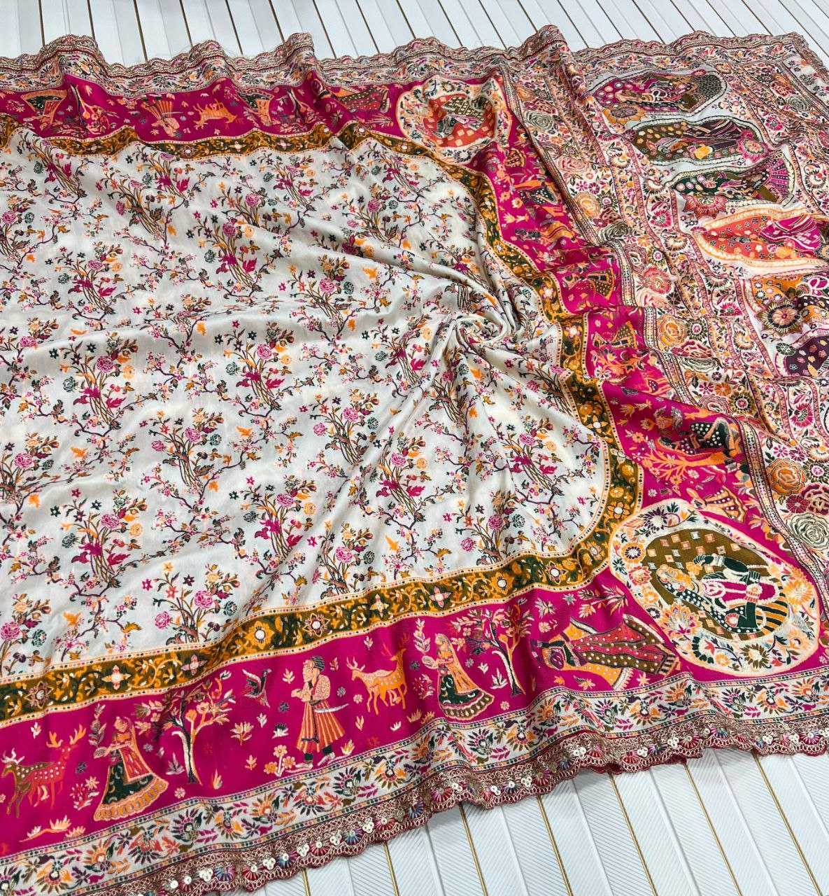 Ynf Pure Pashmina RIN225 938 Silk Sarees Wedding Collections Festive Collections Wholesale Zari Border Silk Sarees Embroidered Silk Sarees Silk Sarees With Blouse Manufacturer