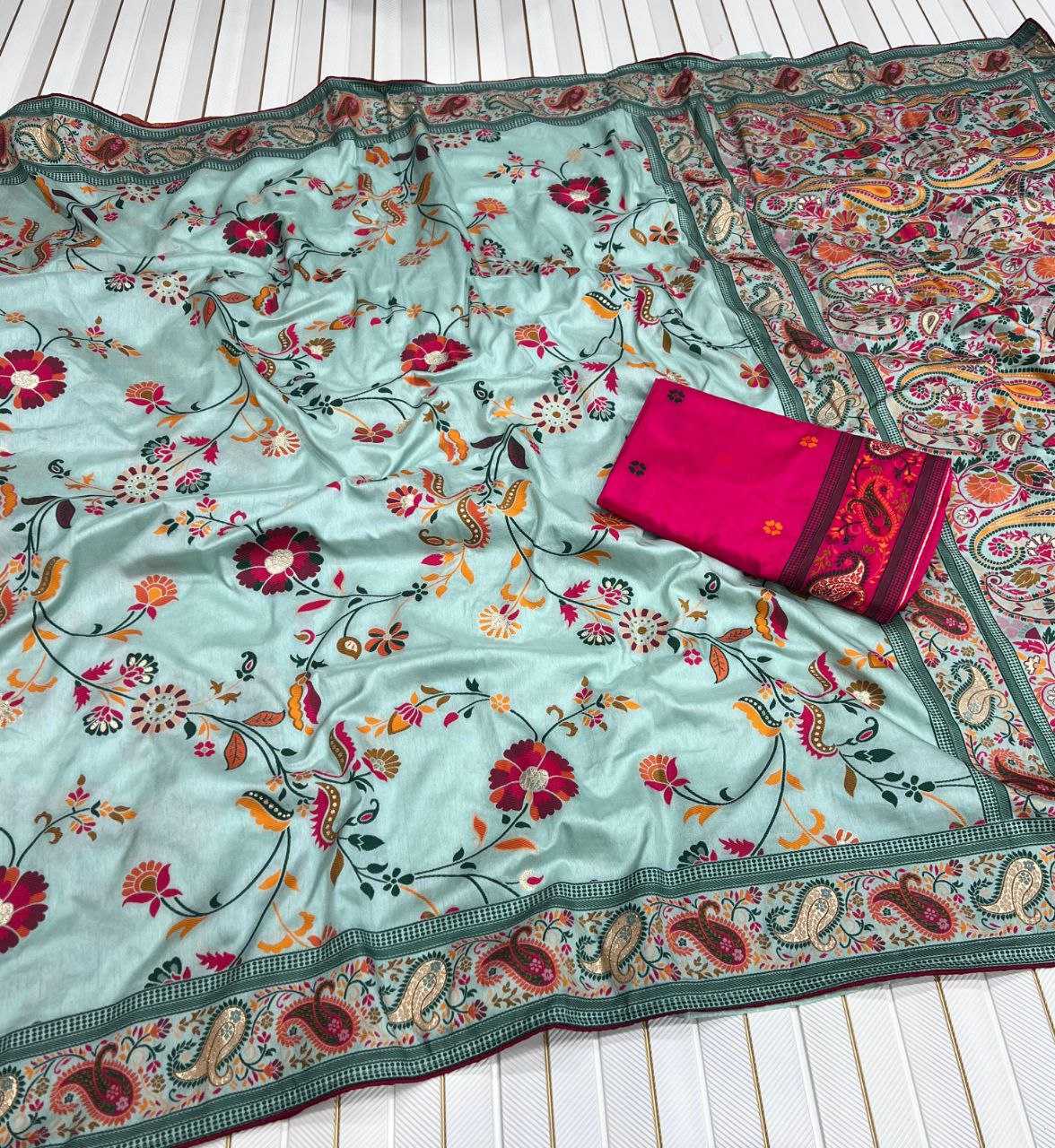Ynf Pure Pashmina RIN225 946 Sarees Wedding Collections Festive Collections Wholesale Zari Border Sarees Silk Sarees Sarees With Blouse Manufacturer
