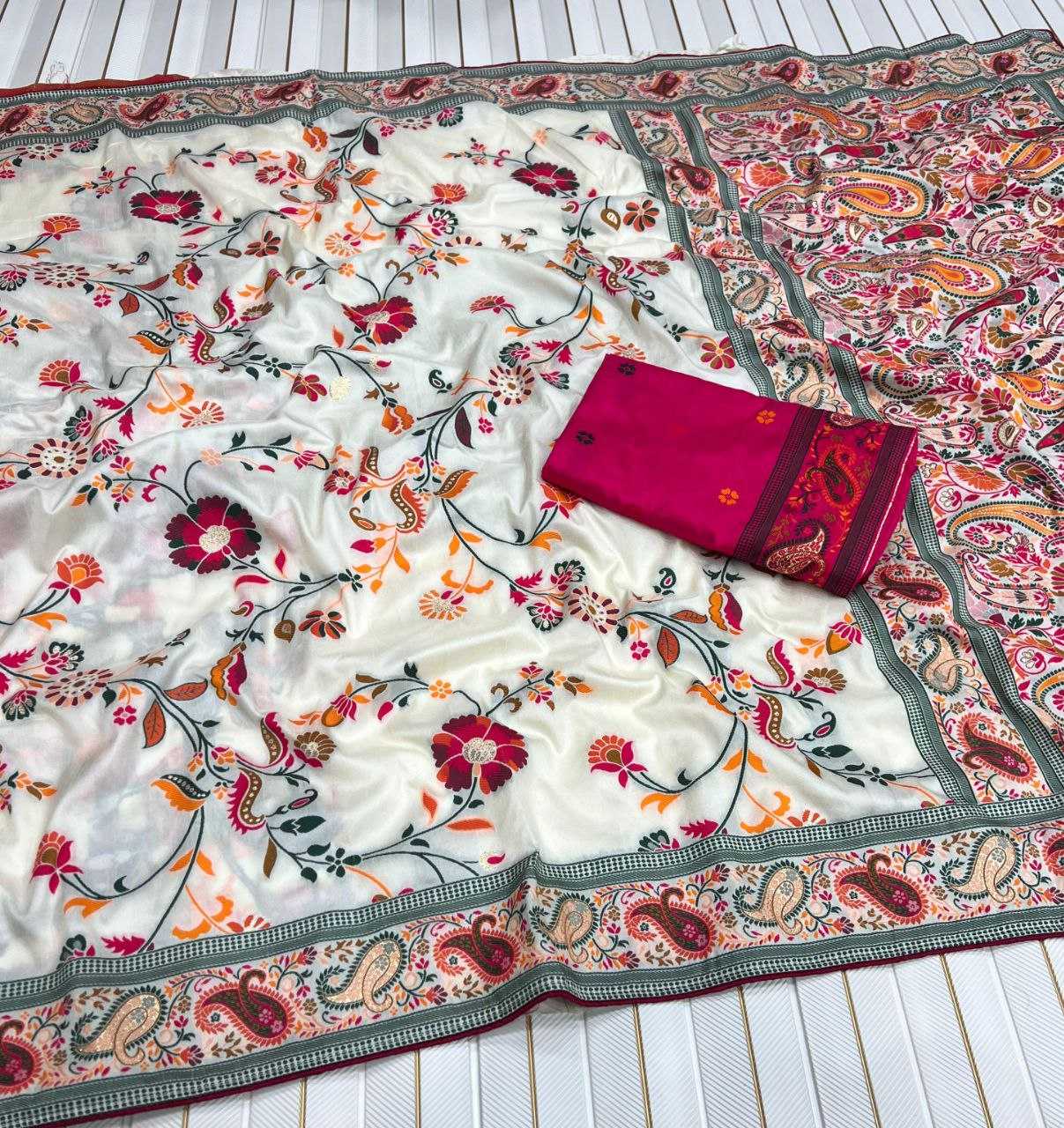 Ynf Pure Pashmina RIN225 946 Sarees Wedding Collections Festive Collections Wholesale Zari Border Sarees Silk Sarees Sarees With Blouse Manufacturer