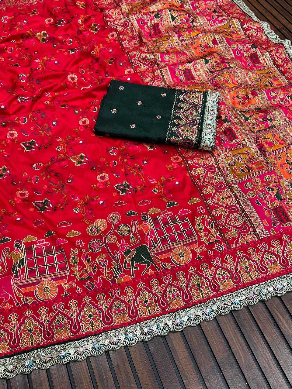 Ynf Pure Pashmina RIN225 949 Sarees Wedding Collections Festive Collections Wholesale Kashmiri Sarees Zari Border Sarees Silk Sarees Manufacturer