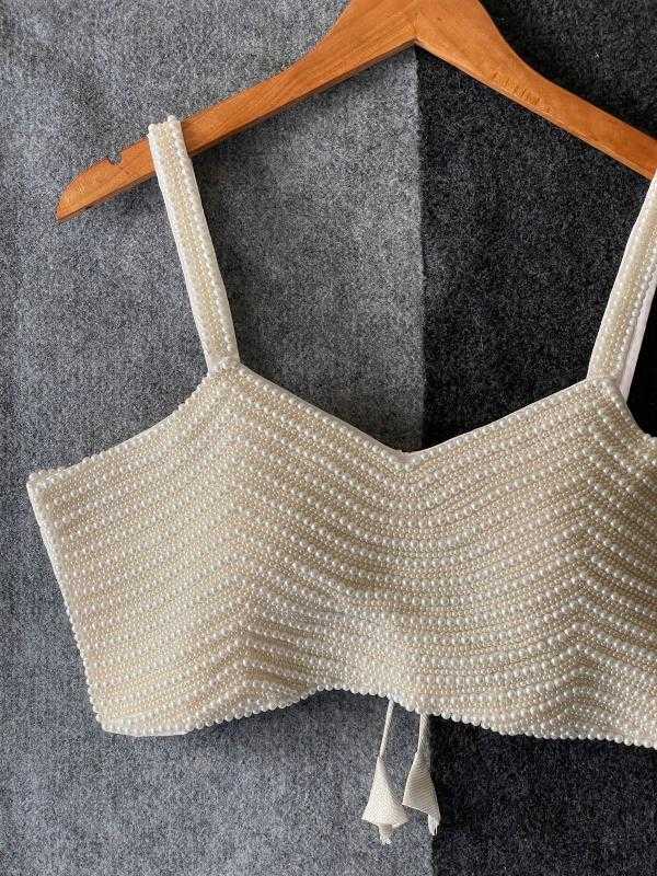 Ynf Pure Silk KESH426 Pearl Moti Spaghetti Readymade Blouses Wholesale Designer Blouse Party Wear Blouse Silk Blouse Manufacturer