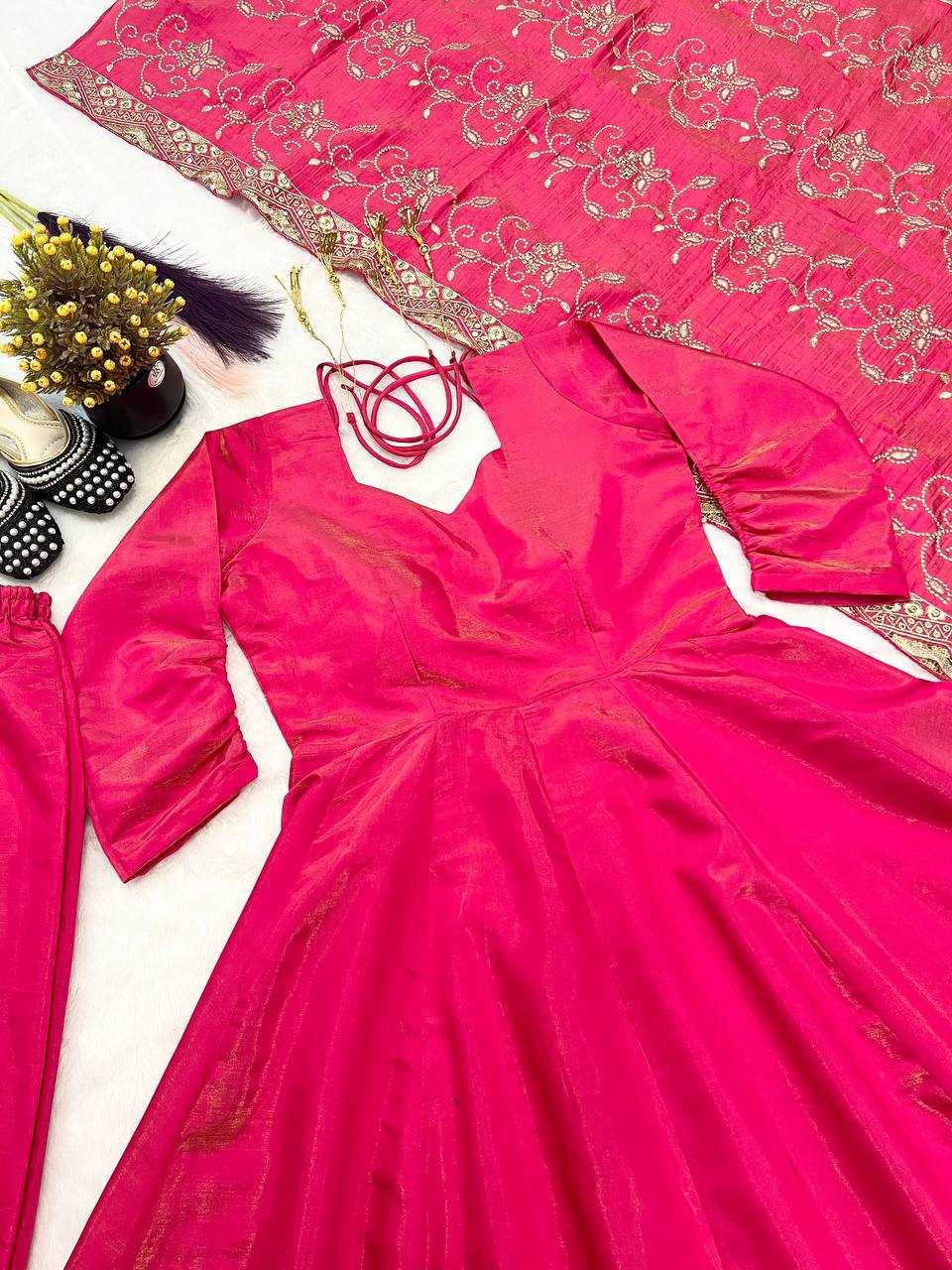 Ynf Pure Silk KESH528 470 Gowns Wedding Collections Festive Collections Wholesale Designer Gowns Gown With Dupatta Full Sleeve Gowns Manufacturer
