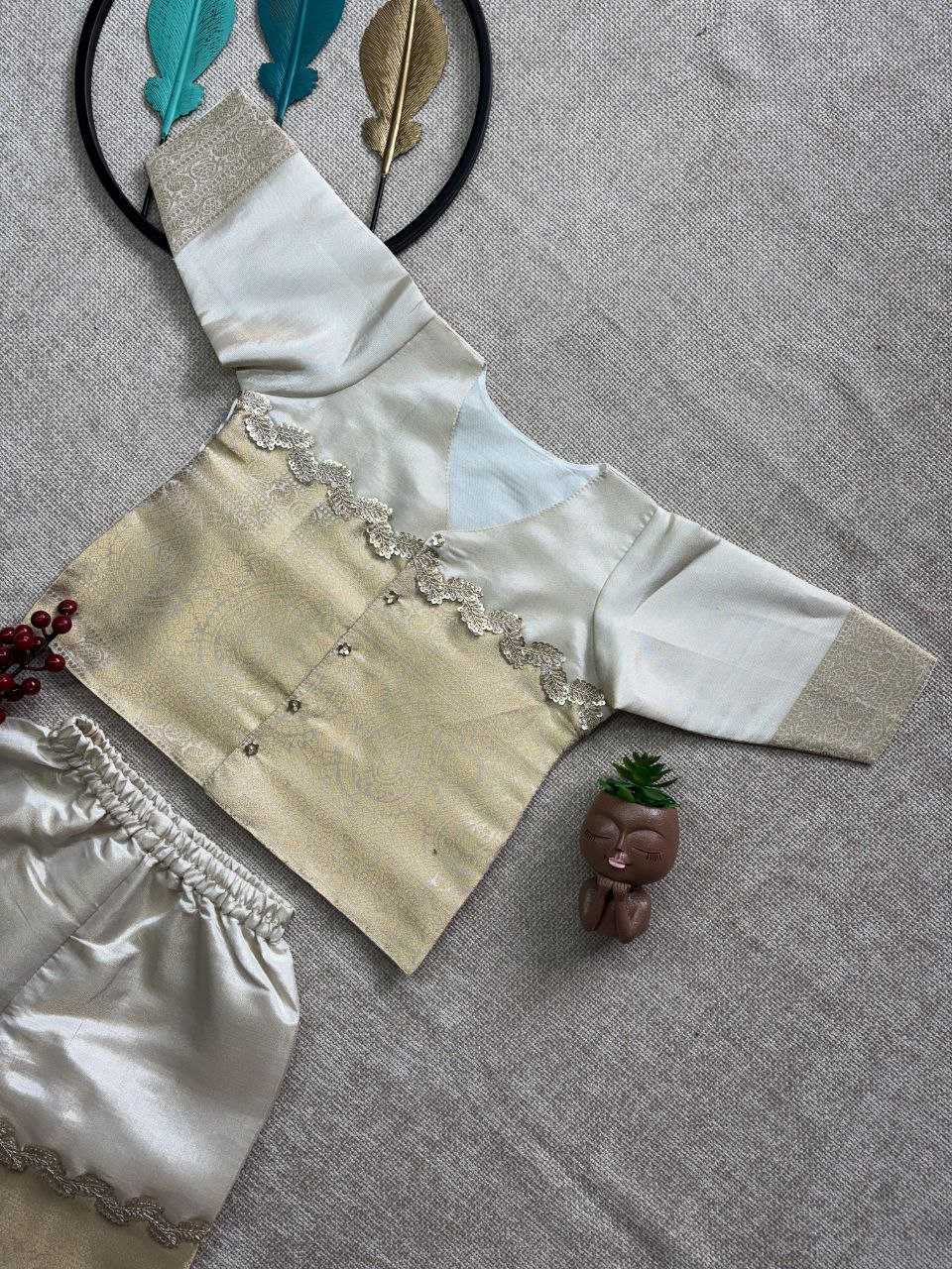Ynf Pure Silk RIN107 SOUTH Western Wears Kids Wear Festive Collections Wholesale Co-ord Set Kids Co-ord Set Kids Festive Wear Manufacturer