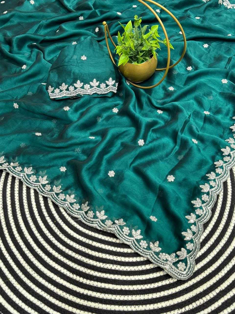 Ynf Pure Soft RIN216 Sreeleela Sarees Wholesale Fancy Sarees Sequence Sarees Embroidered Sarees Cutwork Saree Zari Border Sarees Manufacturer