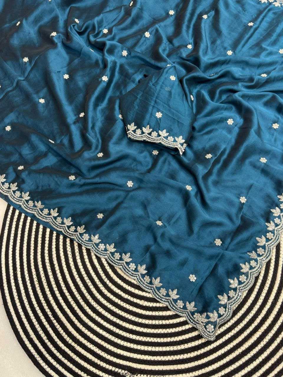 Ynf Pure Soft RIN216 Sreeleela Sarees Wholesale Fancy Sarees Sequence Sarees Embroidered Sarees Cutwork Saree Zari Border Sarees Manufacturer