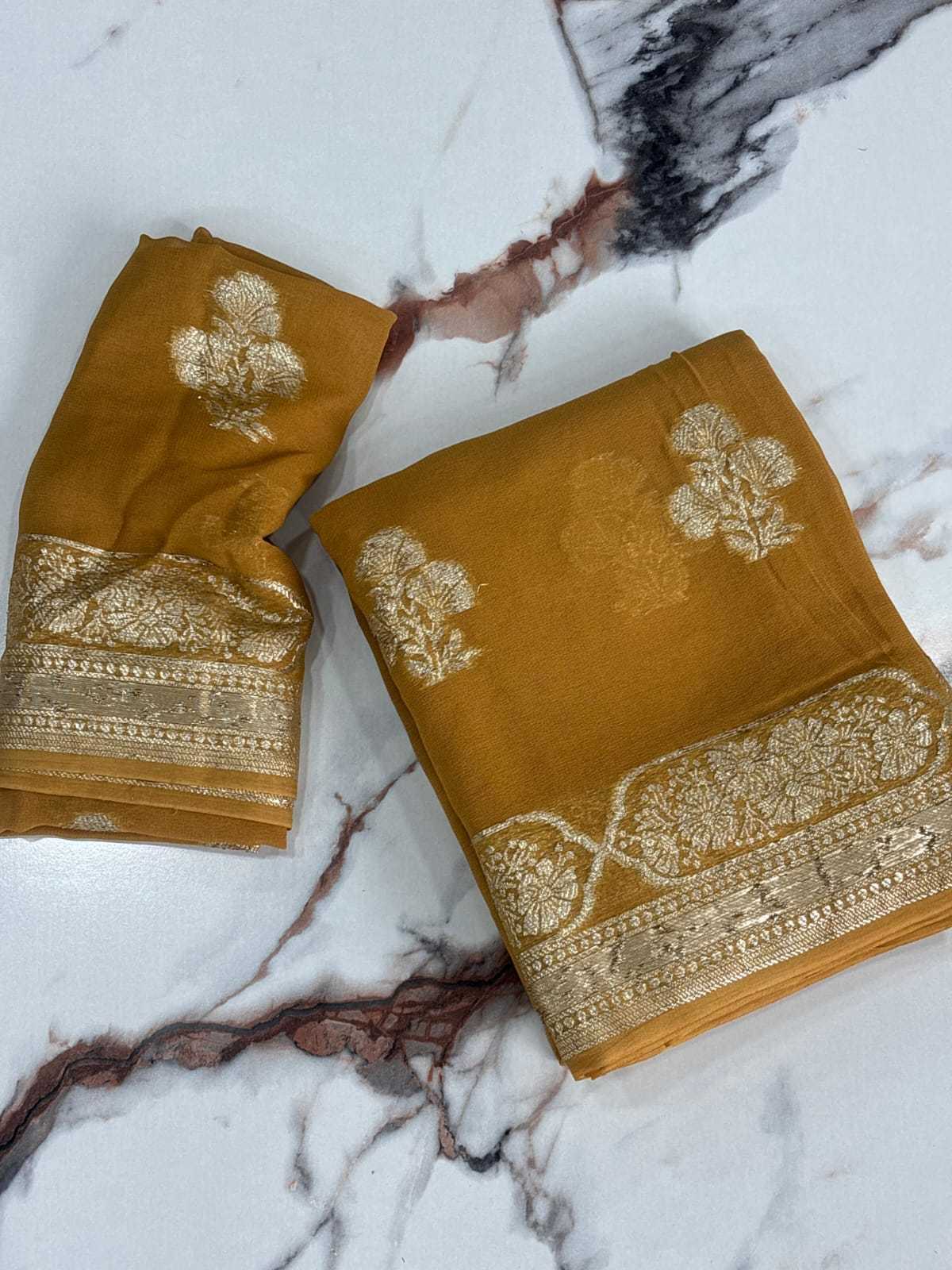 Ynf Pure Viscos RIN178 MITR Sarees Wholesale Georgette Sarees Zari Border Sarees Viscose Saree Manufacturer