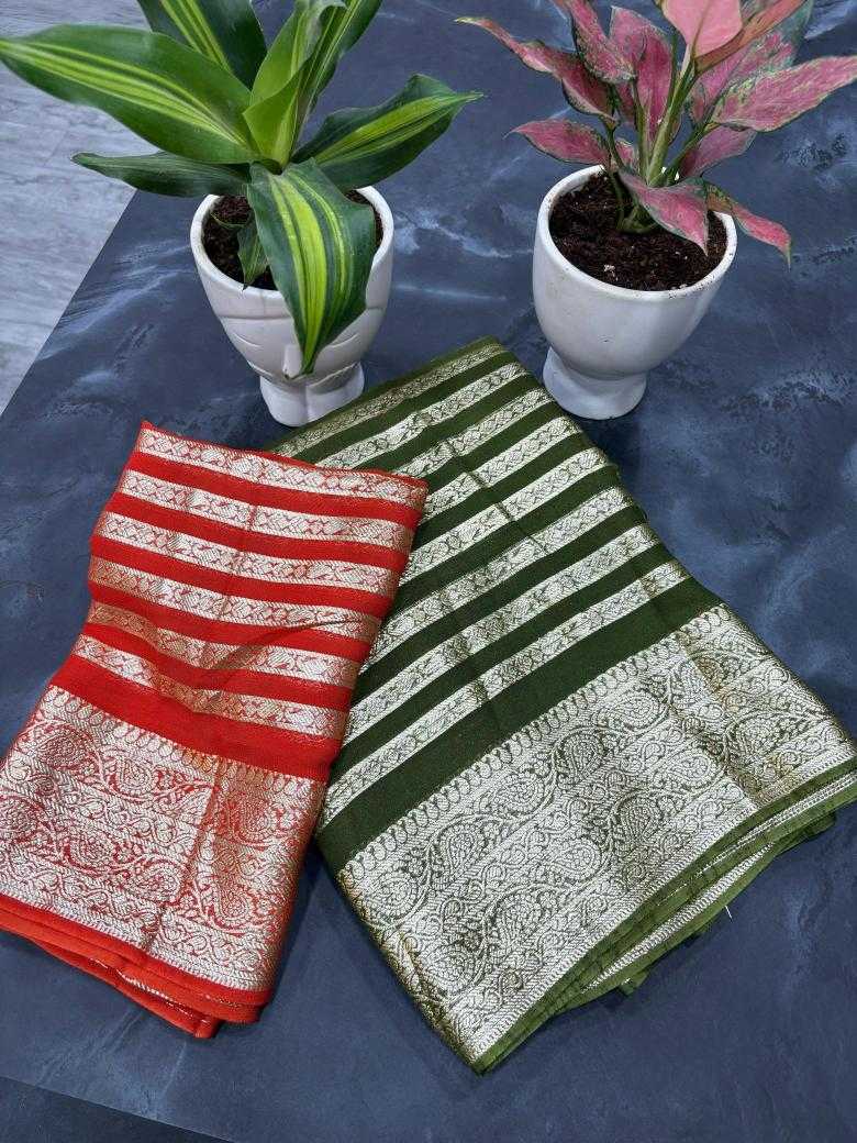Ynf Pure Viscos RIN195 color Sarees Wholesale Georgette Sarees Zari Border Sarees Viscose Saree Manufacturer