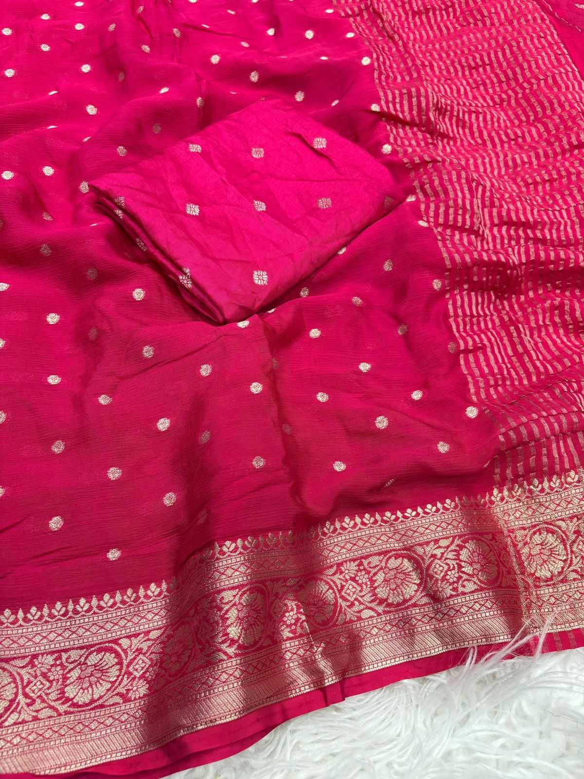 Ynf Pure Viscos RIN195 Emily Sarees Wholesale Georgette Sarees Butta Sarees Viscose Saree Manufacturer