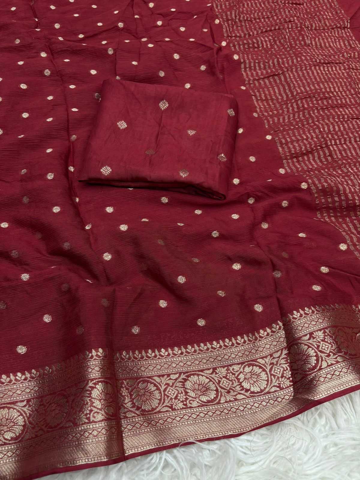 Ynf Pure Viscos RIN195 Emily Sarees Wholesale Georgette Sarees Butta Sarees Viscose Saree Manufacturer