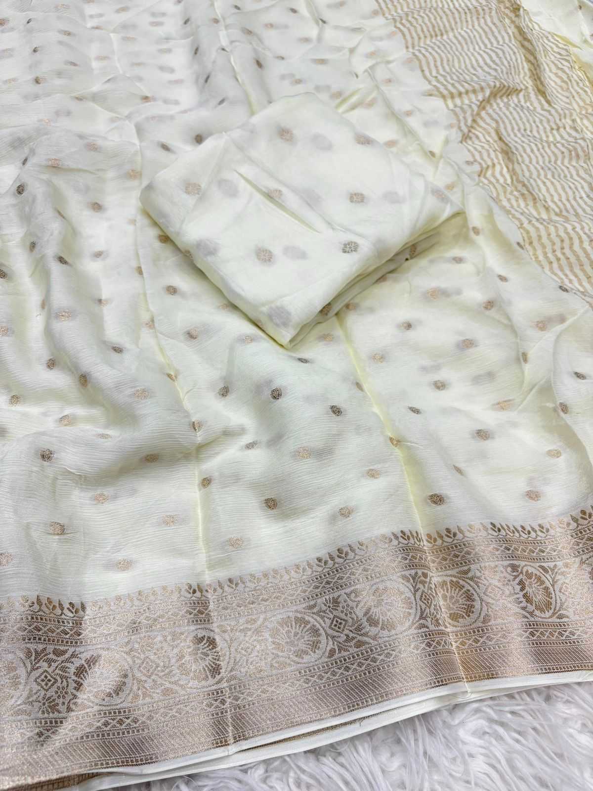 Ynf Pure Viscos RIN195 Emily Sarees Wholesale Georgette Sarees Butta Sarees Viscose Saree Manufacturer