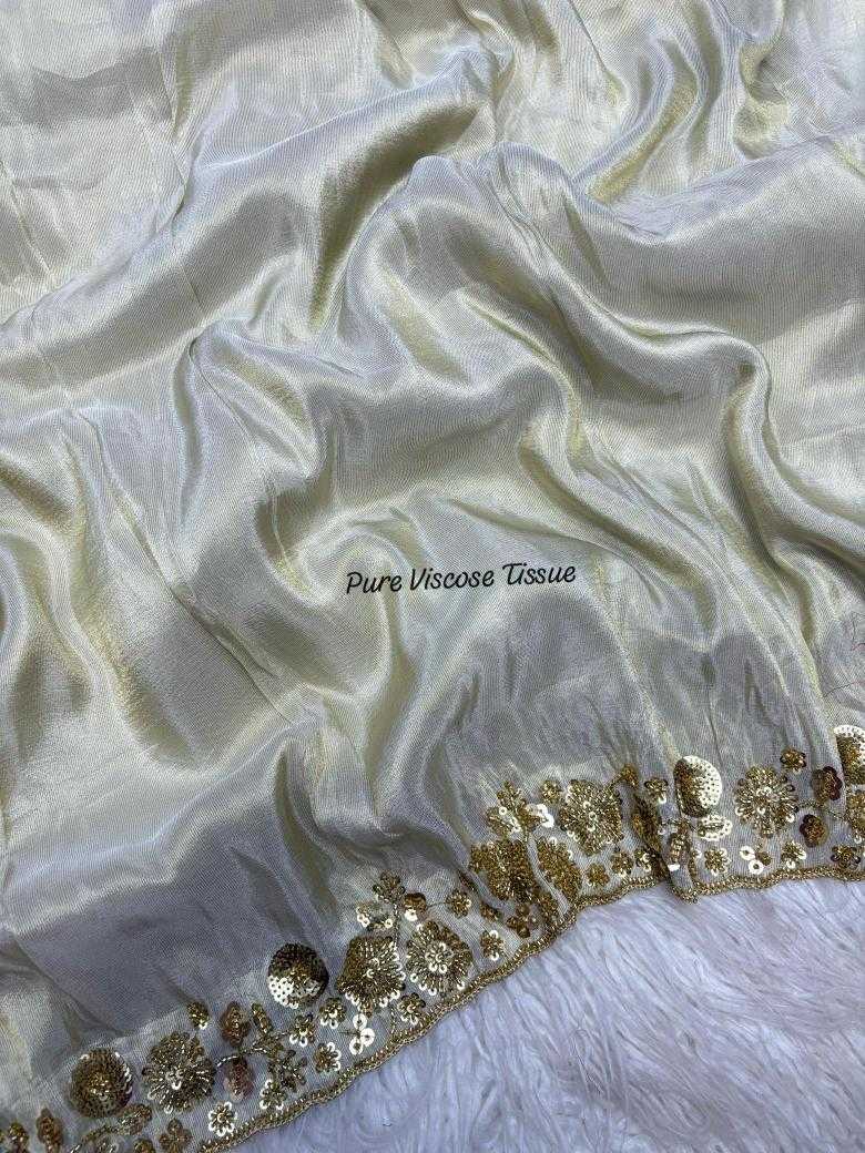 Ynf Pure Viscos RIN195 Queen Golden Sarees Festive Collections Wholesale Hand Work Sarees White Sarees Onam Collections Manufacturer