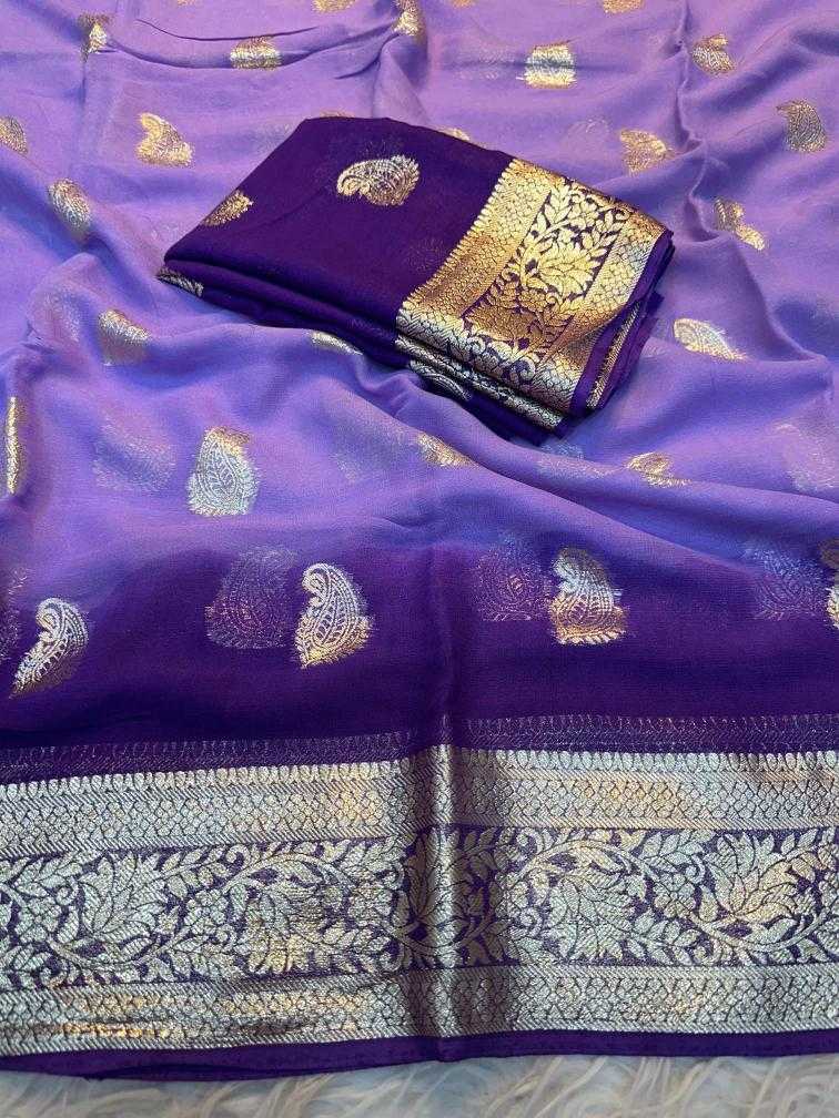 Ynf Pure Viscos RIN198 FEONCE Sarees Wholesale Georgette Sarees Zari Border Sarees Viscose Saree Manufacturer