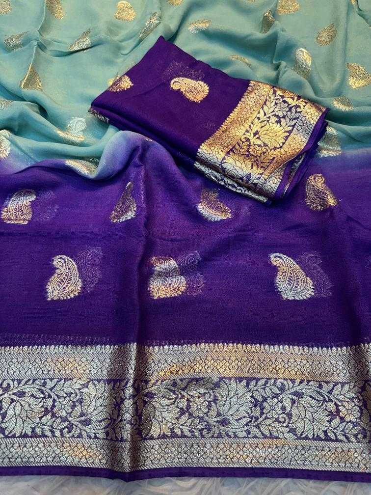 Ynf Pure Viscos RIN198 FEONCE Sarees Wholesale Georgette Sarees Zari Border Sarees Viscose Saree Manufacturer