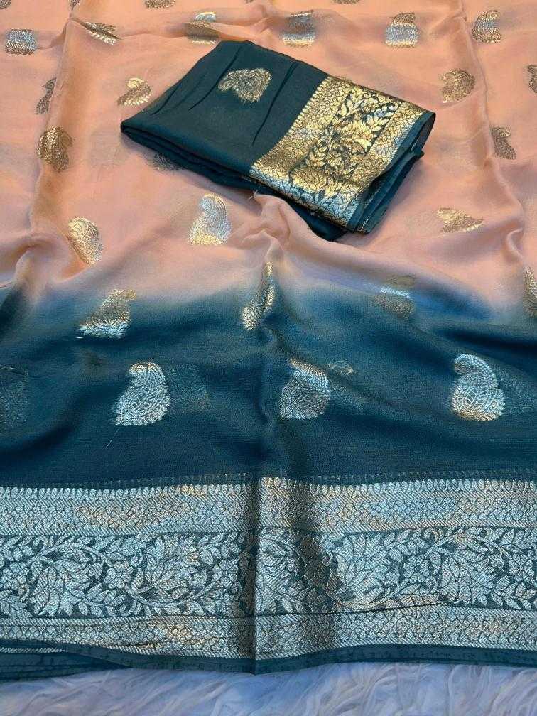 Ynf Pure Viscos RIN198 FEONCE Sarees Wholesale Georgette Sarees Zari Border Sarees Viscose Saree Manufacturer