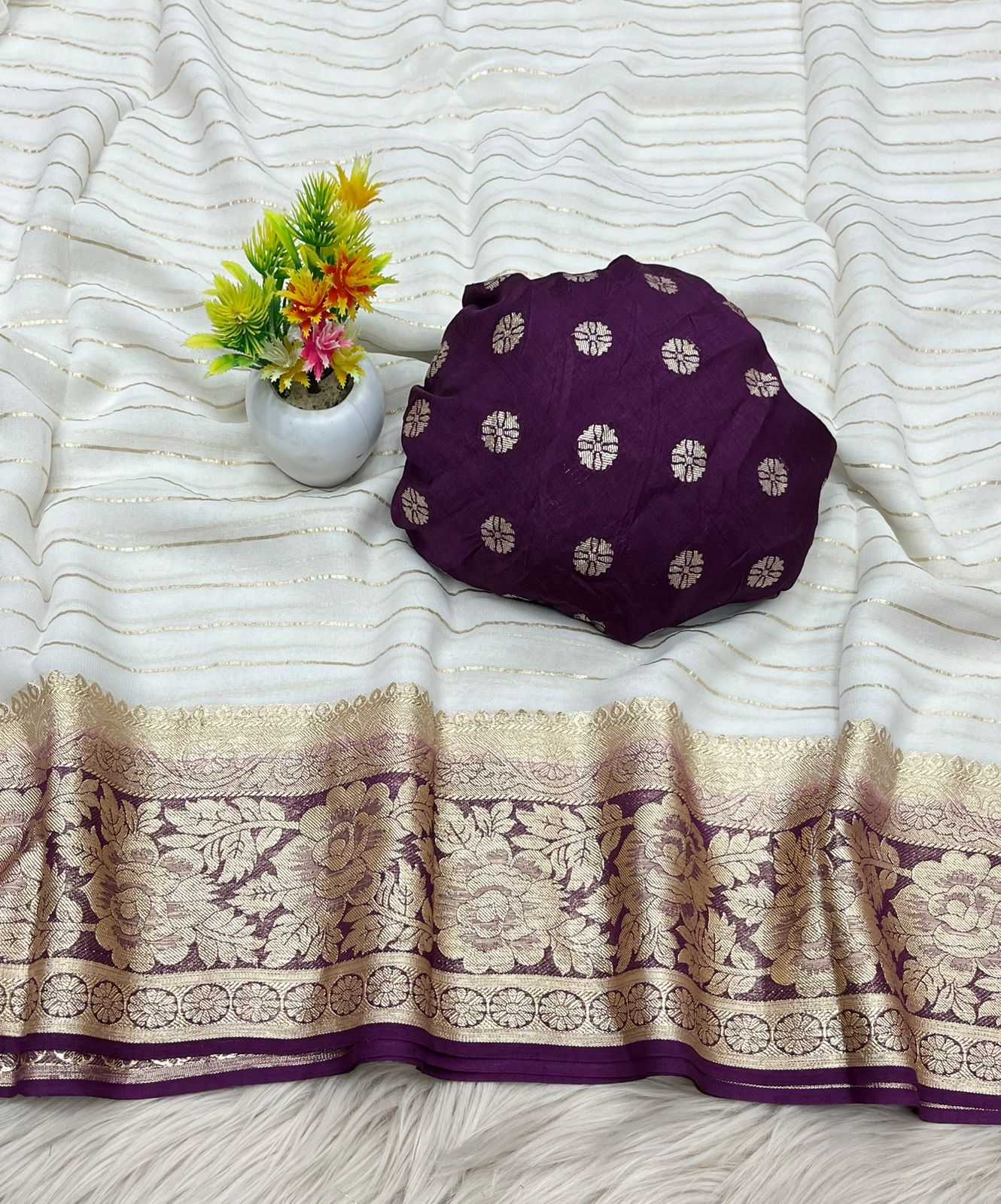 Ynf Pure Viscos RIN198 NAINA Sarees Wholesale Georgette Sarees Zari Border Sarees Viscose Saree Manufacturer