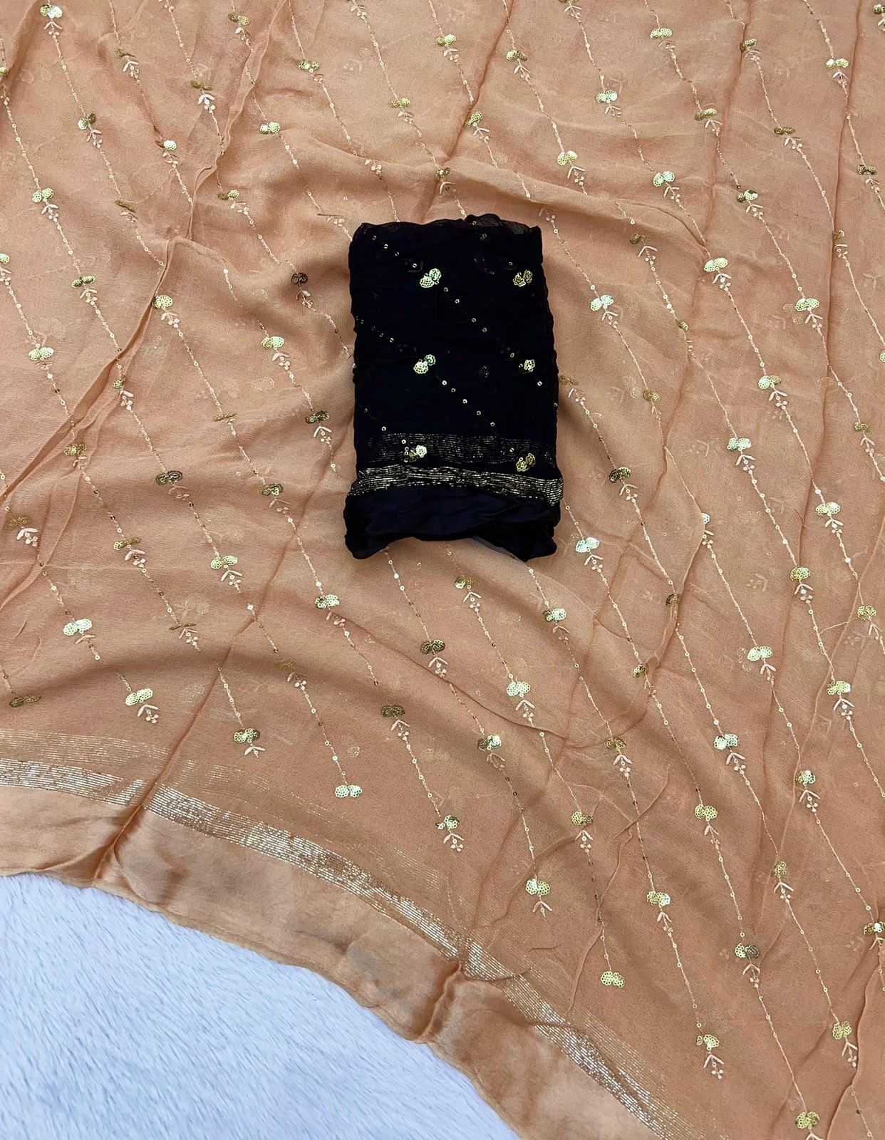 Ynf Pure Viscos RIN198 Satin Patta Sarees Wholesale Georgette Sarees Sequin Sarees Viscose Saree Manufacturer