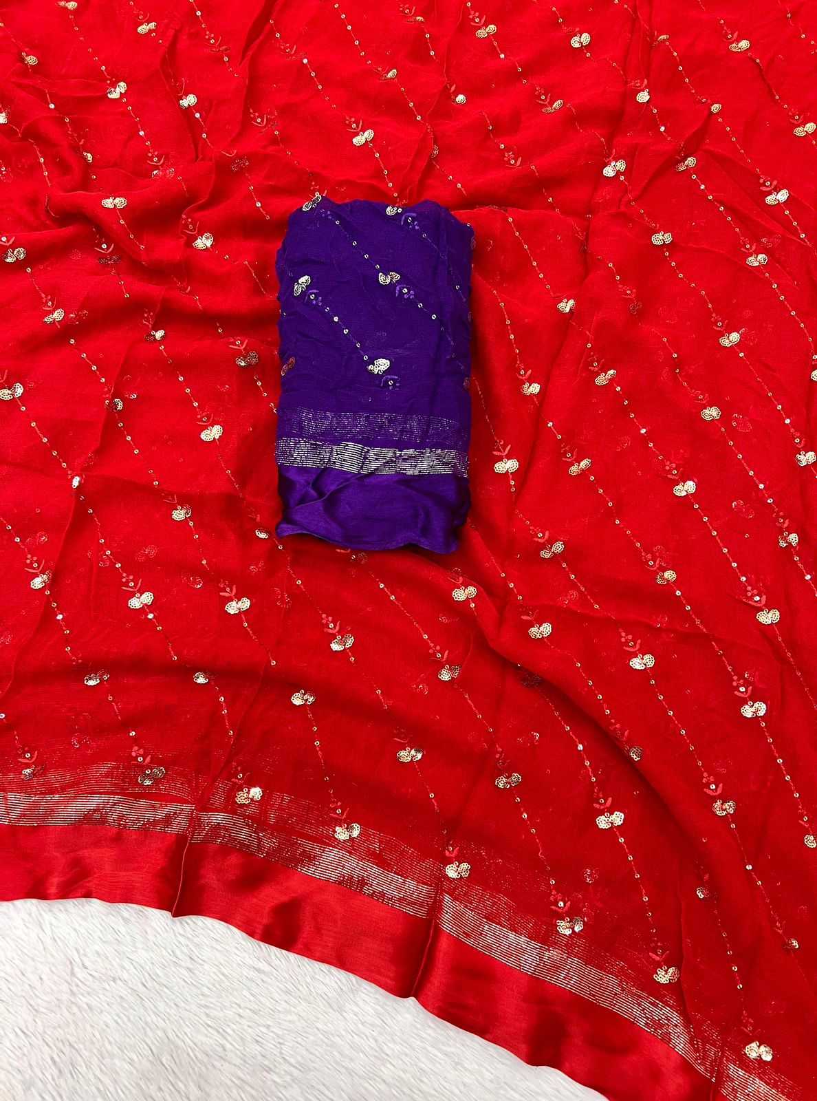 Ynf Pure Viscos RIN198 Satin Patta Sarees Wholesale Georgette Sarees Sequin Sarees Viscose Saree Manufacturer