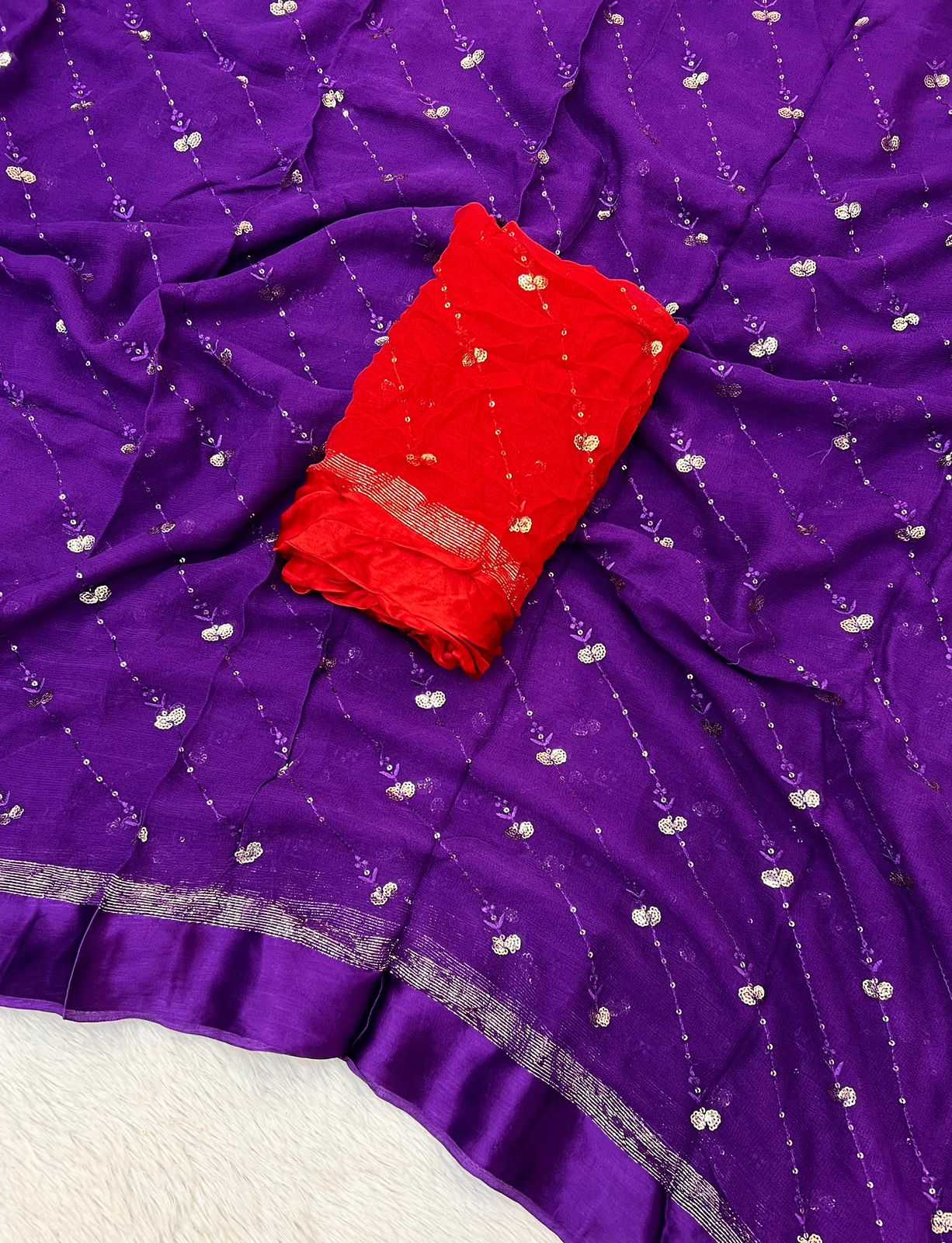 Ynf Pure Viscos RIN198 Satin Patta Sarees Wholesale Georgette Sarees Sequin Sarees Viscose Saree Manufacturer