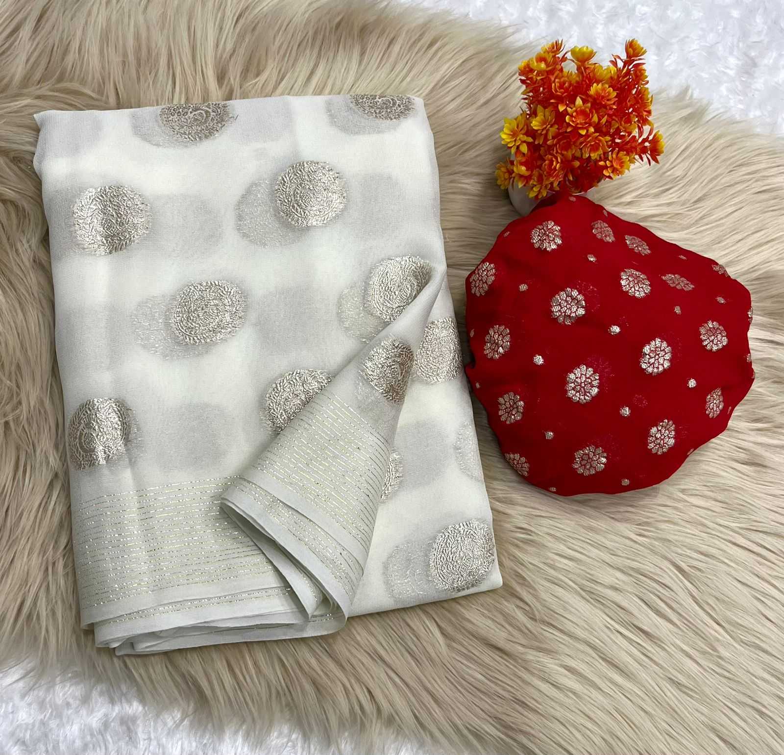 Ynf Pure Viscos RIN222 GULSHAN Sarees Wholesale Georgette Sarees Zari Border Sarees Viscose Saree Manufacturer