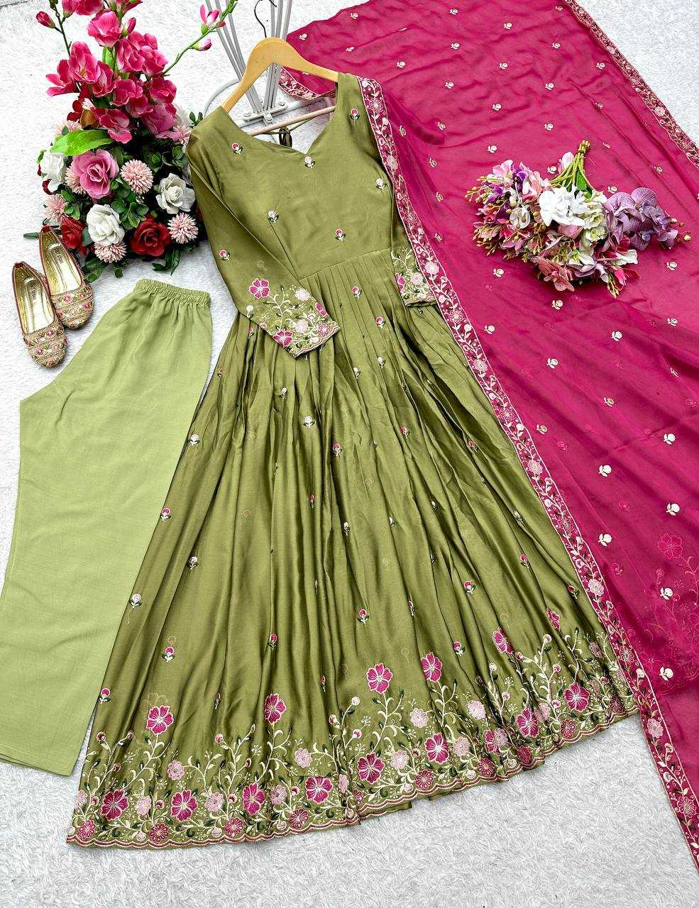 Ynf Rangoli Silk KESH506 147 Gowns Wholesale Fancy Gowns Embroidery Gowns Designer Gowns Manufacturer