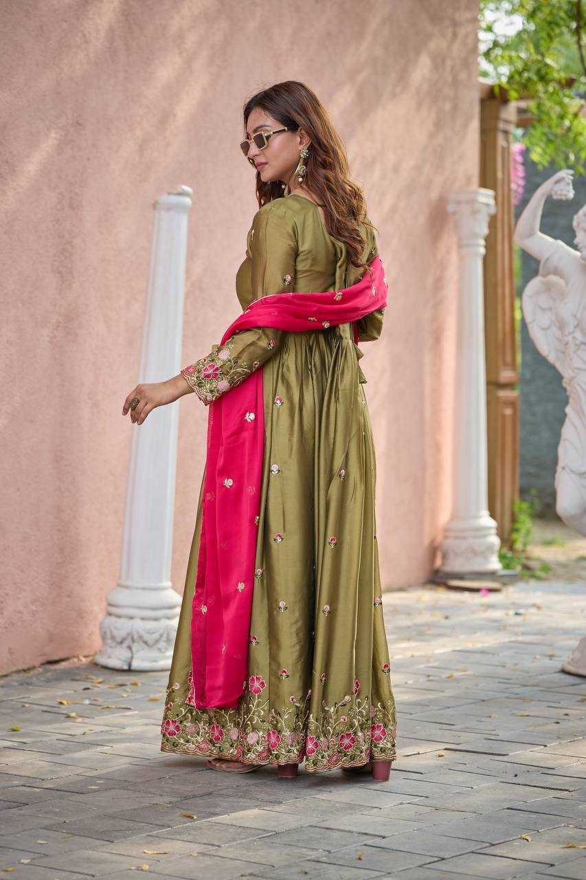 Ynf Rangoli Silk KESH506 147 Gowns Wholesale Fancy Gowns Embroidery Gowns Designer Gowns Manufacturer