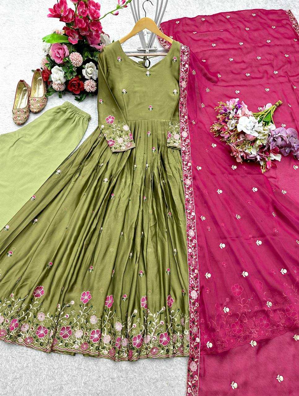 Ynf Rangoli Silk KESH506 147 Gowns Wholesale Fancy Gowns Embroidery Gowns Designer Gowns Manufacturer