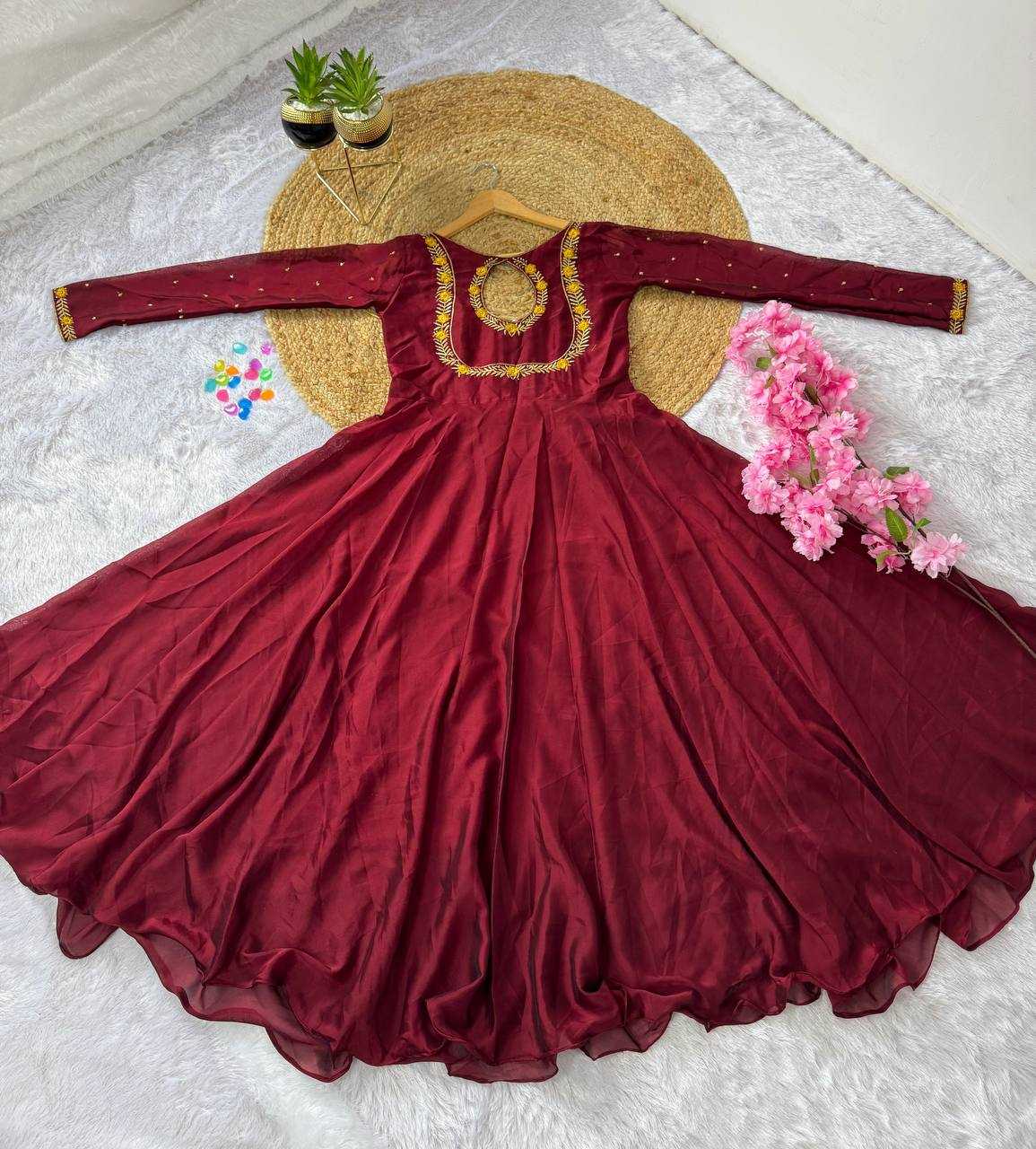 Ynf Rangoli Silk KESH537 110 Gowns Wholesale Fancy Gowns Anarkali Gown Long Gowns Manufacturer
