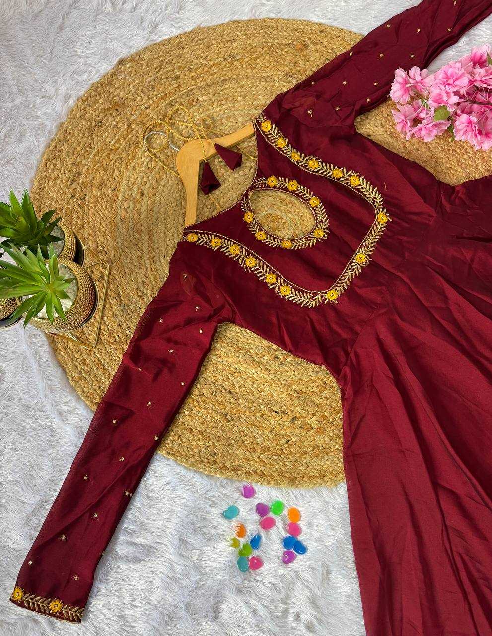 Ynf Rangoli Silk KESH537 110 Gowns Wholesale Fancy Gowns Anarkali Gown Long Gowns Manufacturer