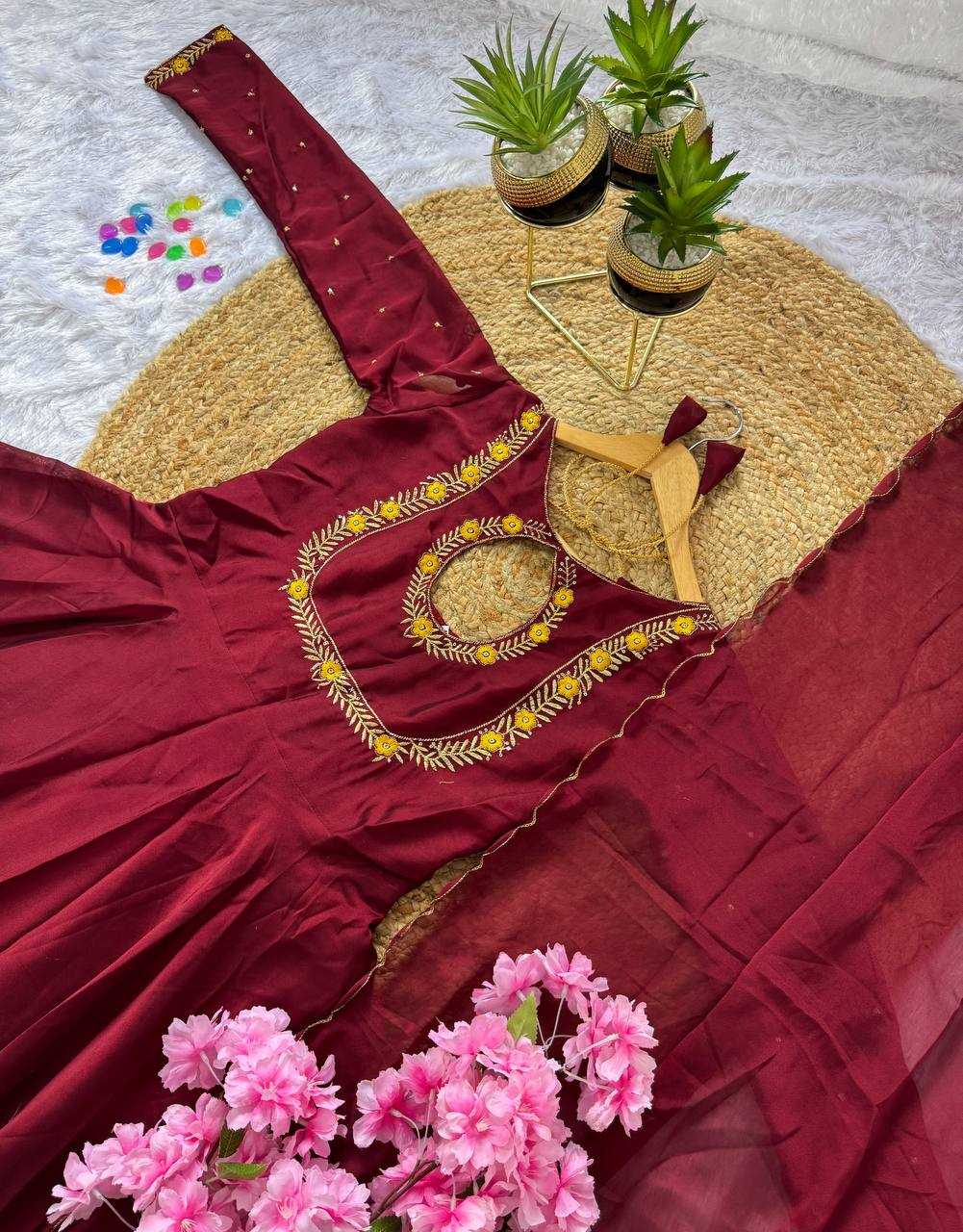 Ynf Rangoli Silk KESH537 110 Gowns Wholesale Fancy Gowns Anarkali Gown Long Gowns Manufacturer