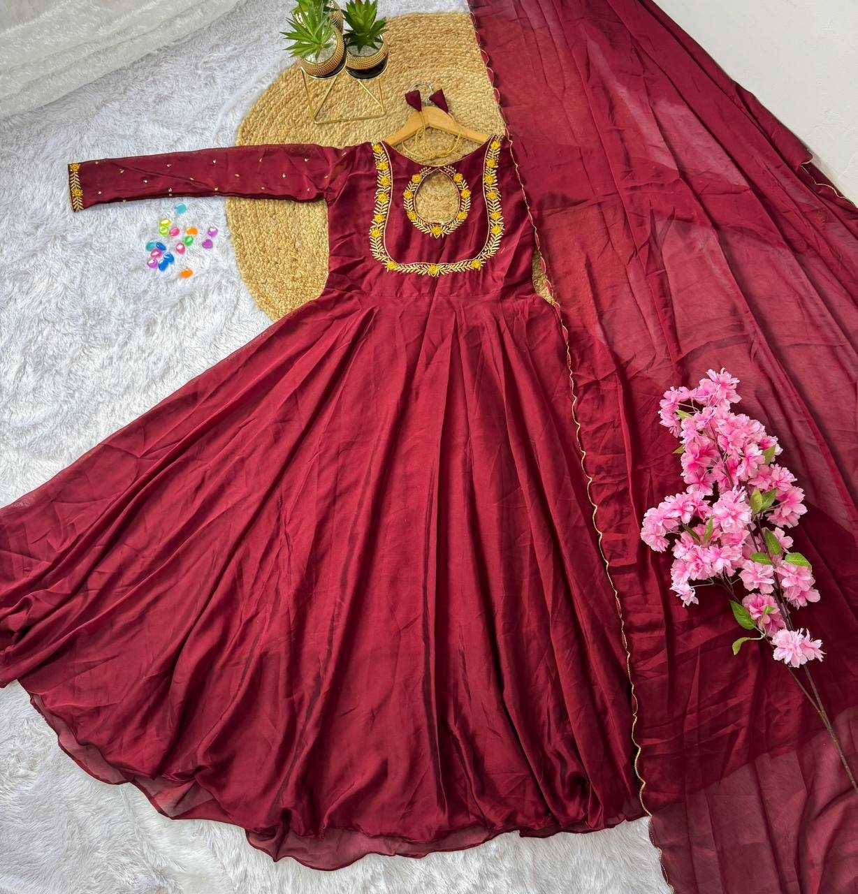 Ynf Rangoli Silk KESH537 110 Gowns Wholesale Fancy Gowns Anarkali Gown Long Gowns Manufacturer