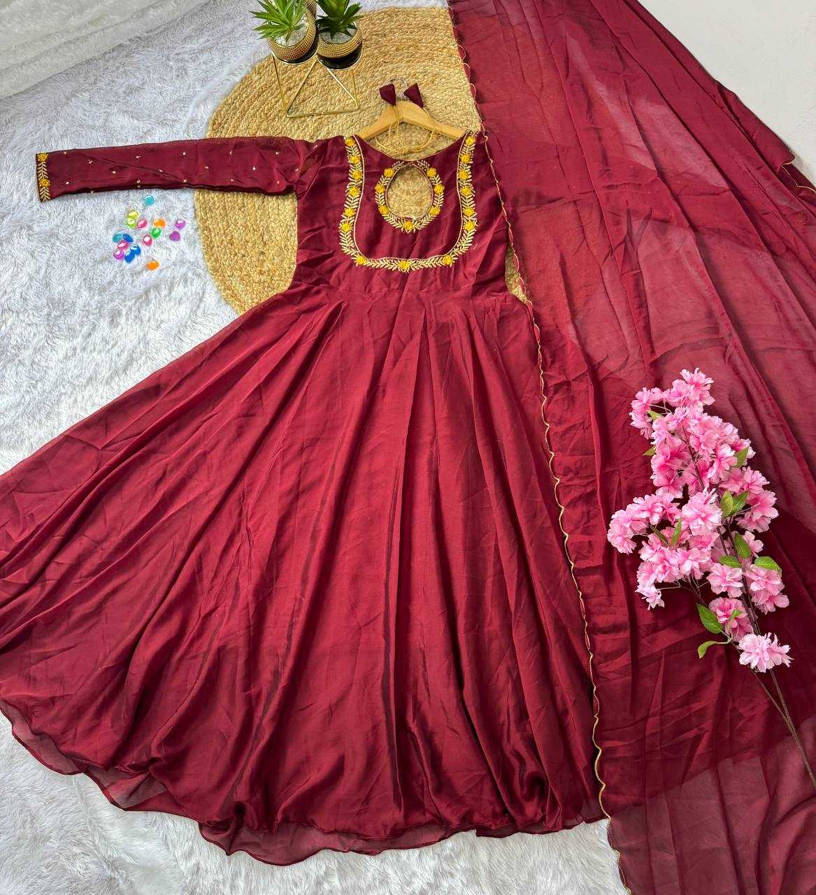 Ynf Rangoli Silk KESH537 110 Gowns Wholesale Fancy Gowns Anarkali Gown Long Gowns Manufacturer