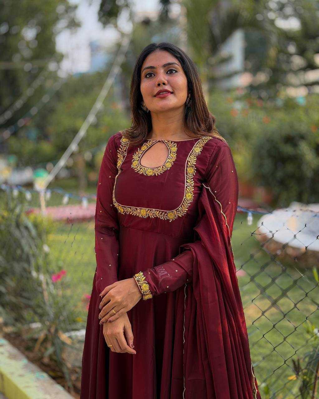Ynf Rangoli Silk KESH537 110 Gowns Wholesale Fancy Gowns Anarkali Gown Long Gowns Manufacturer