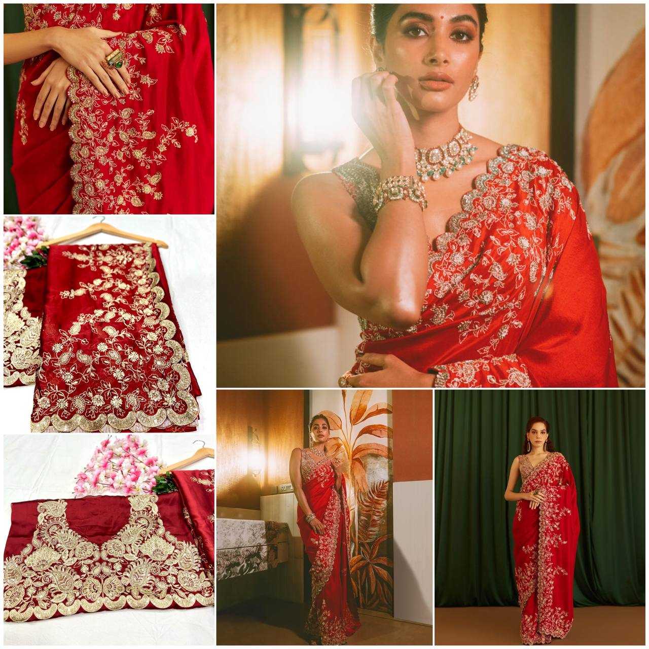 Ynf Rangoli Silk KESH556 302 Silk Sarees Bollywood Collections Wholesale Embroidered Silk Sarees Pooja Hedge Manufacturer