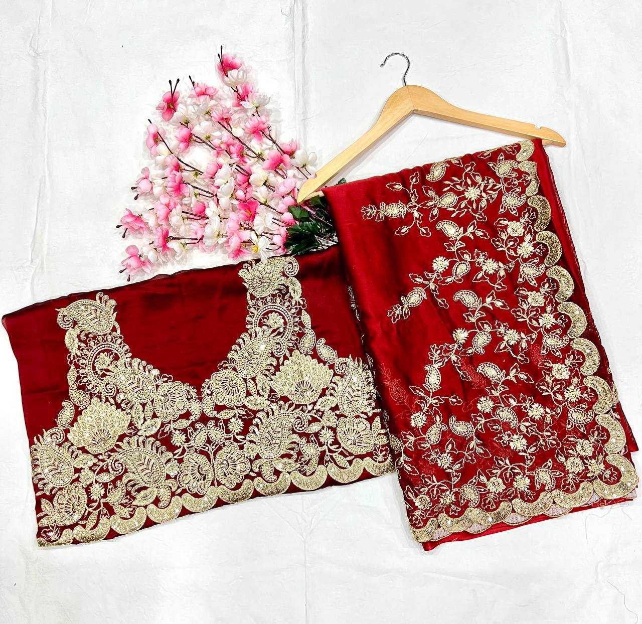 Ynf Rangoli Silk KESH556 302 Silk Sarees Bollywood Collections Wholesale Embroidered Silk Sarees Pooja Hedge Manufacturer